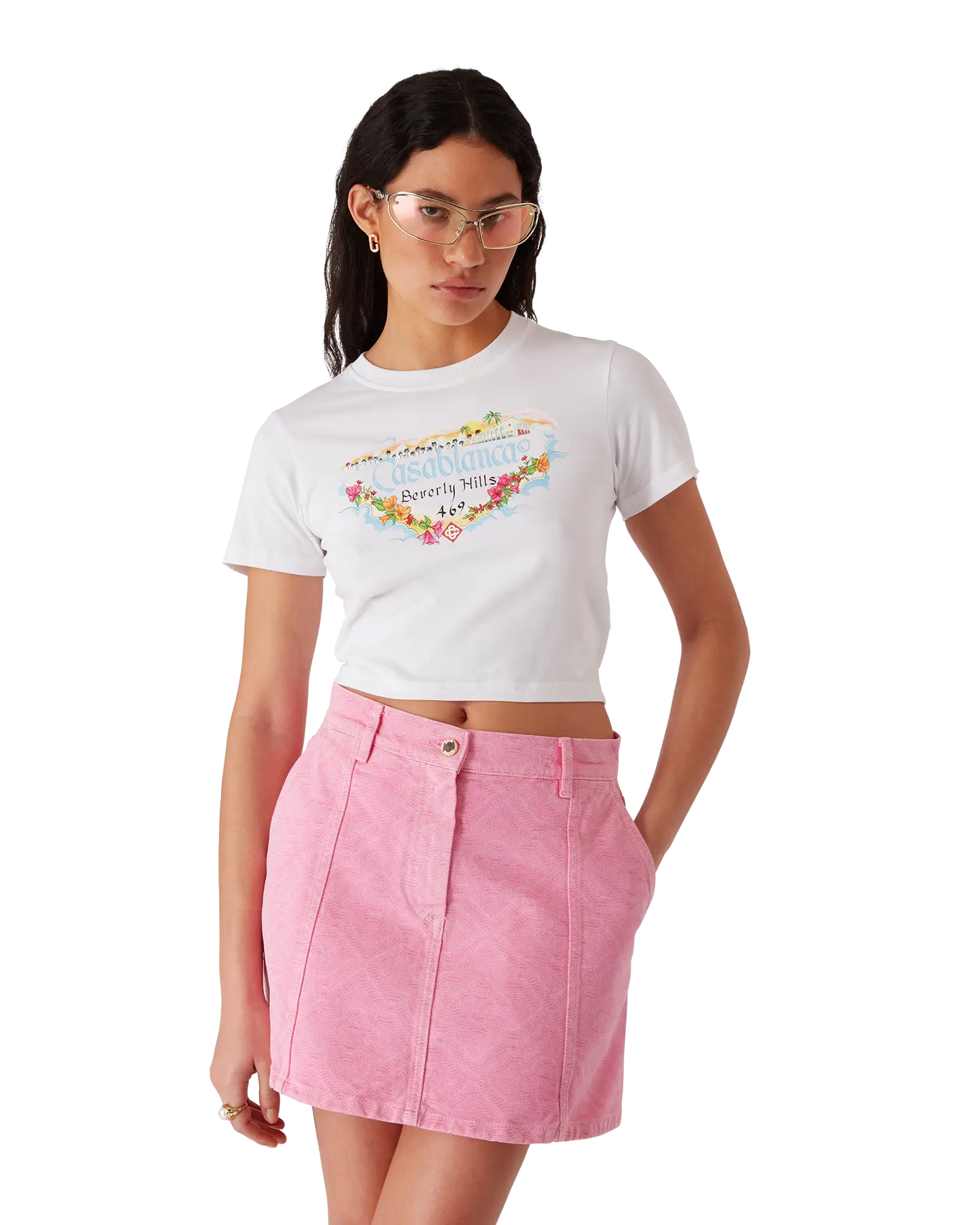 Los Angeles Store Cropped Baby Tee | Casablanca Paris | Image 4