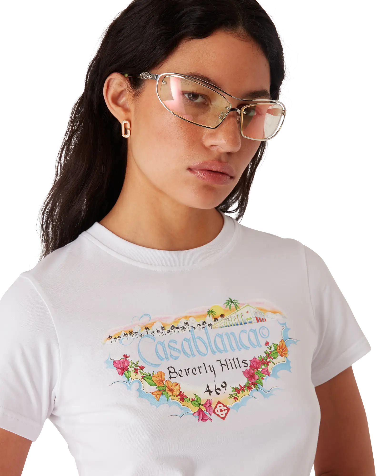 Los Angeles Store Cropped Baby Tee | Casablanca Paris | Image 5