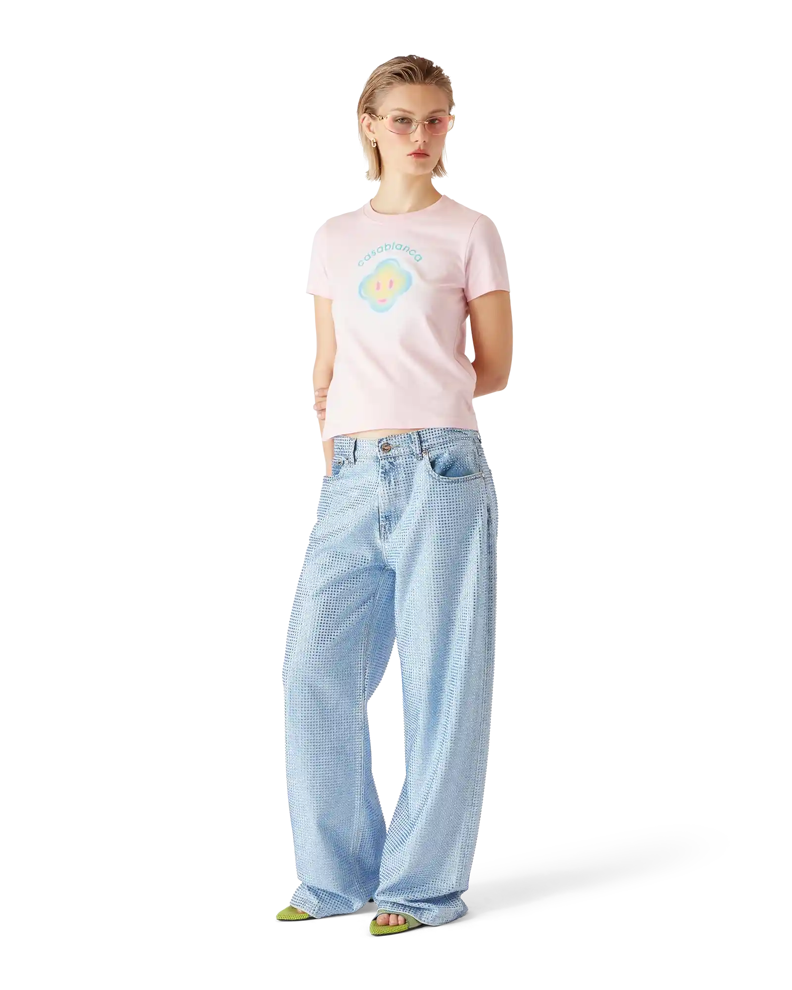 Airbrush Smiley Fitted Short Sleeve T-Shirt | Casablanca Paris | Image 2