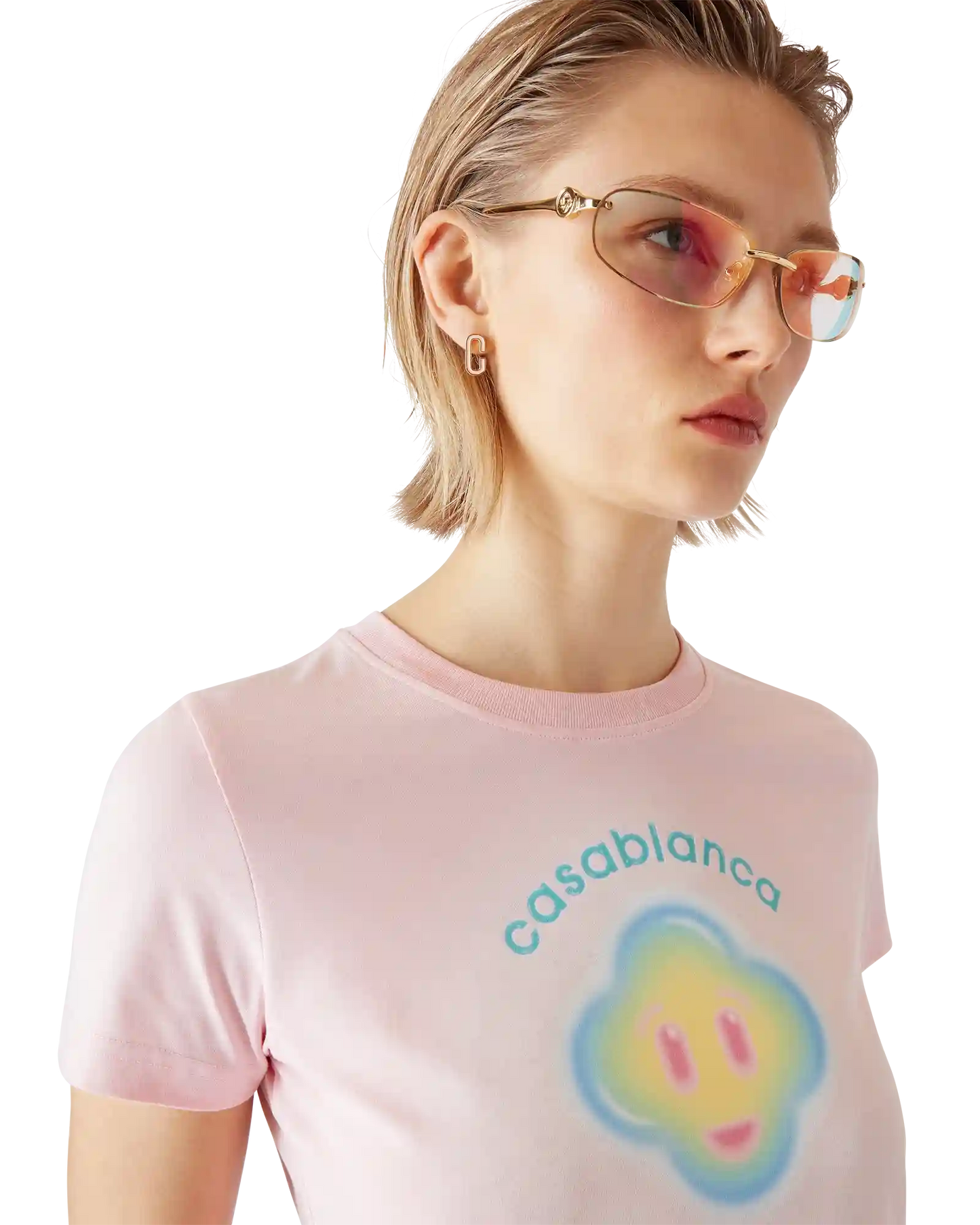 Airbrush Smiley Fitted Short Sleeve T-Shirt | Casablanca Paris | Image 5
