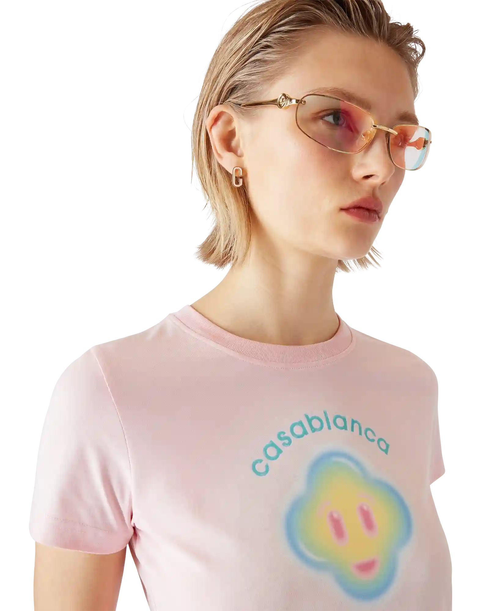 Airbrush Smiley Fitted Short Sleeve T-Shirt | Casablanca Paris | Image 5