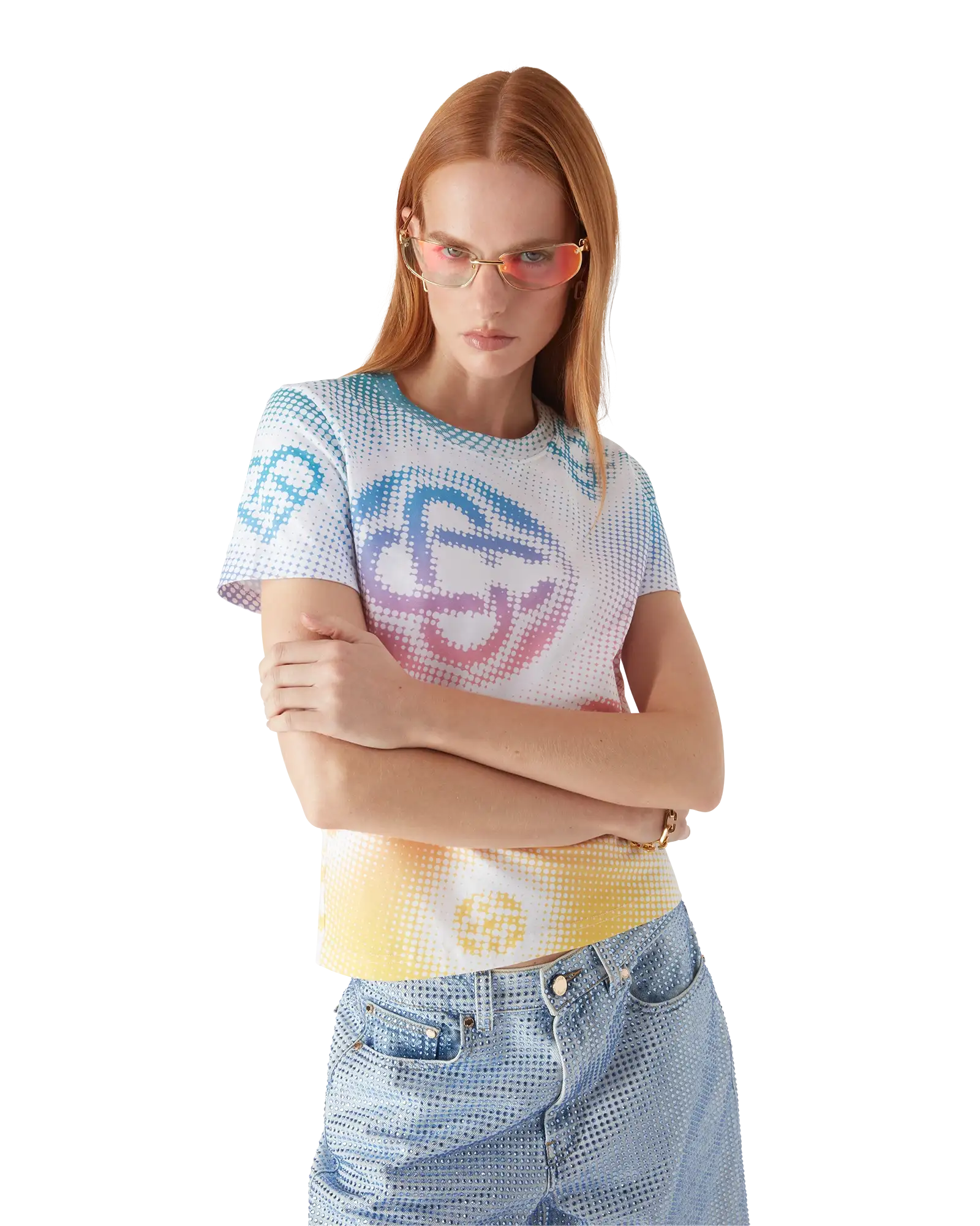 Halftone Logo Fitted Short Sleeve T-Shirt | Casablanca Paris | Image 4
