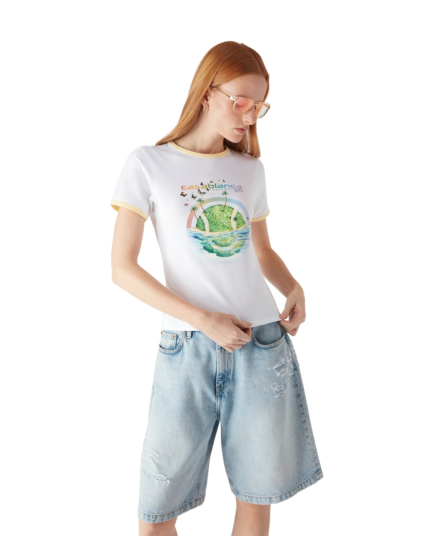 Beyond Destiny Longline Ringer Short Sleeve Tee | Casablanca Paris | Image 4