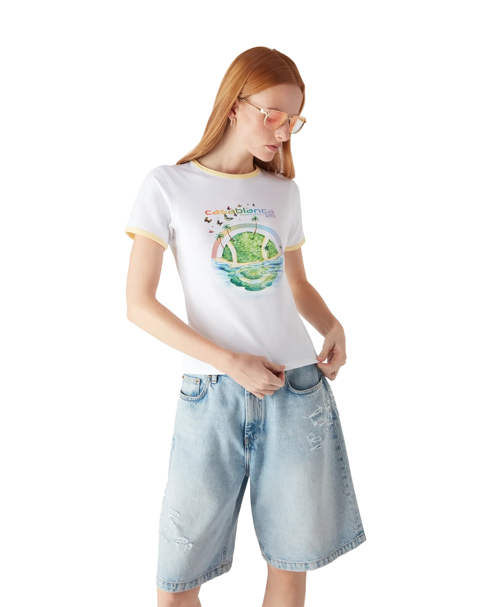 Beyond Destiny Longline Ringer Short Sleeve Tee | Casablanca Paris | Image 4
