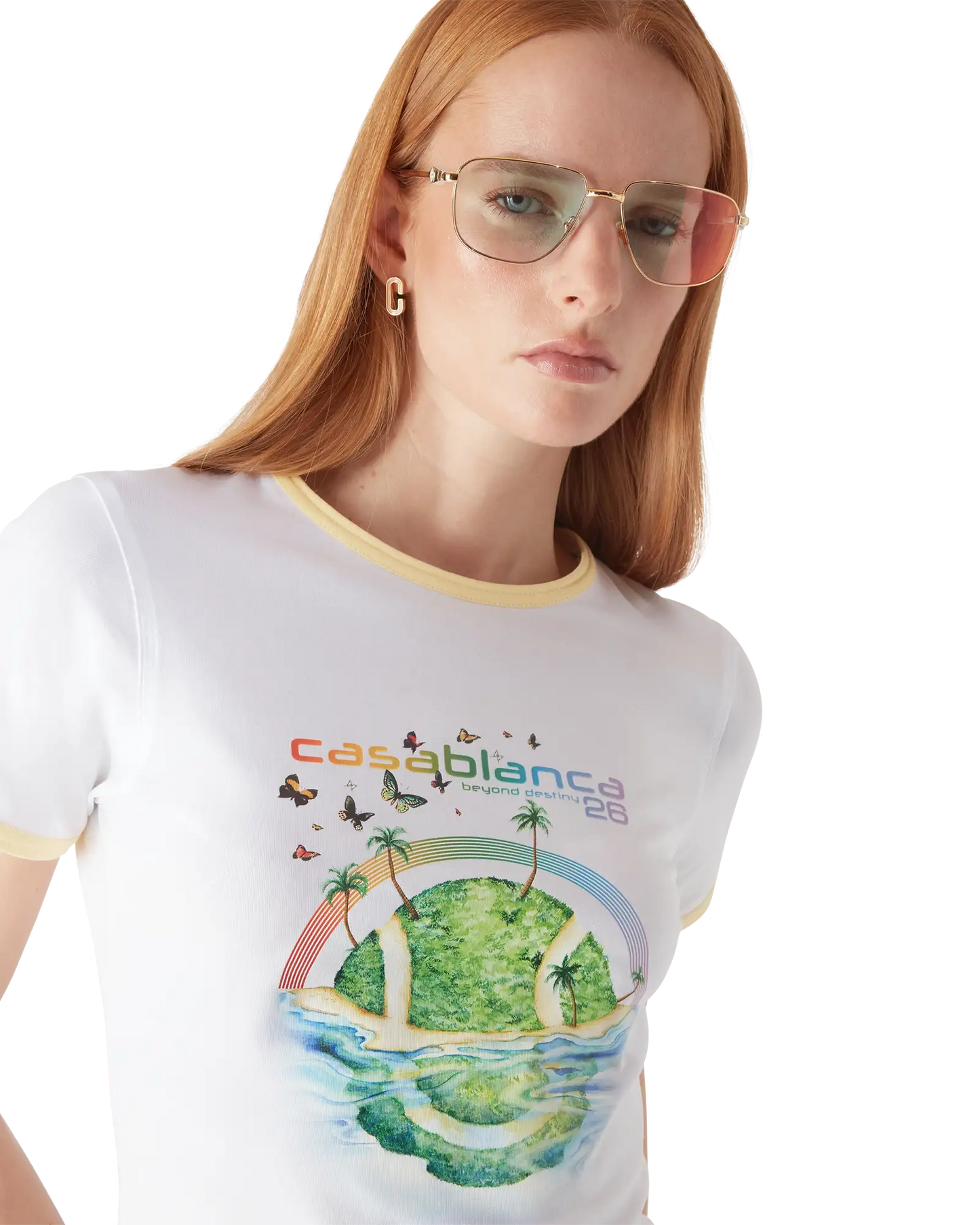 Beyond Destiny Longline Ringer Short Sleeve Tee | Casablanca Paris | Image 5