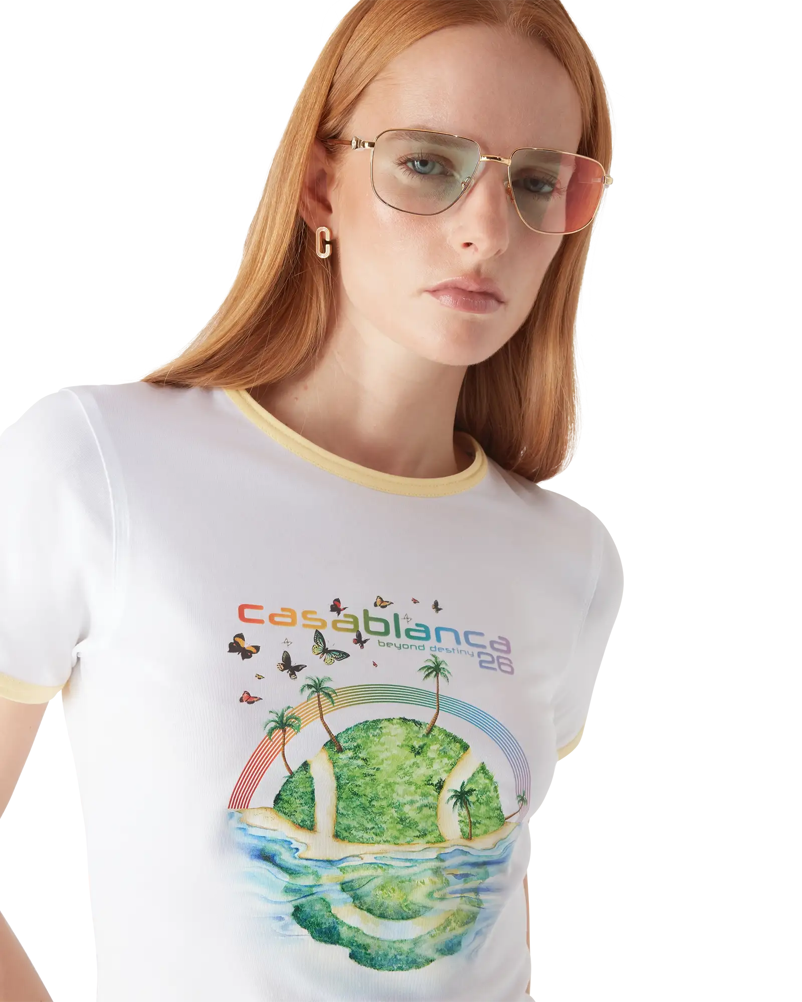 Beyond Destiny Longline Ringer Short Sleeve Tee | Casablanca Paris | Image 5