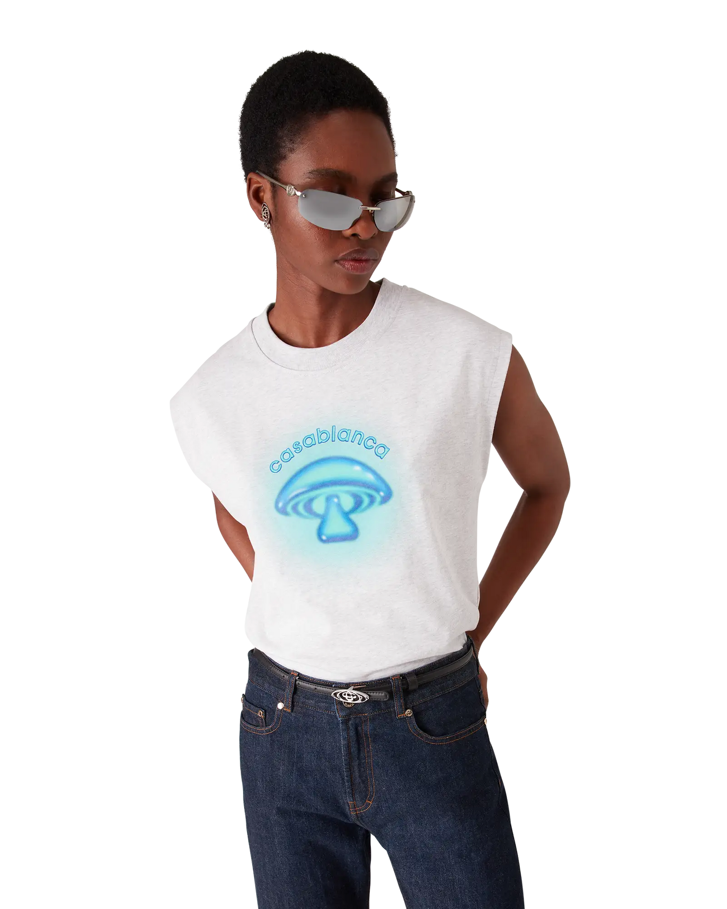 Airbrush Mushroom Sleeveless T-shirt | Casablanca Paris | Image 4