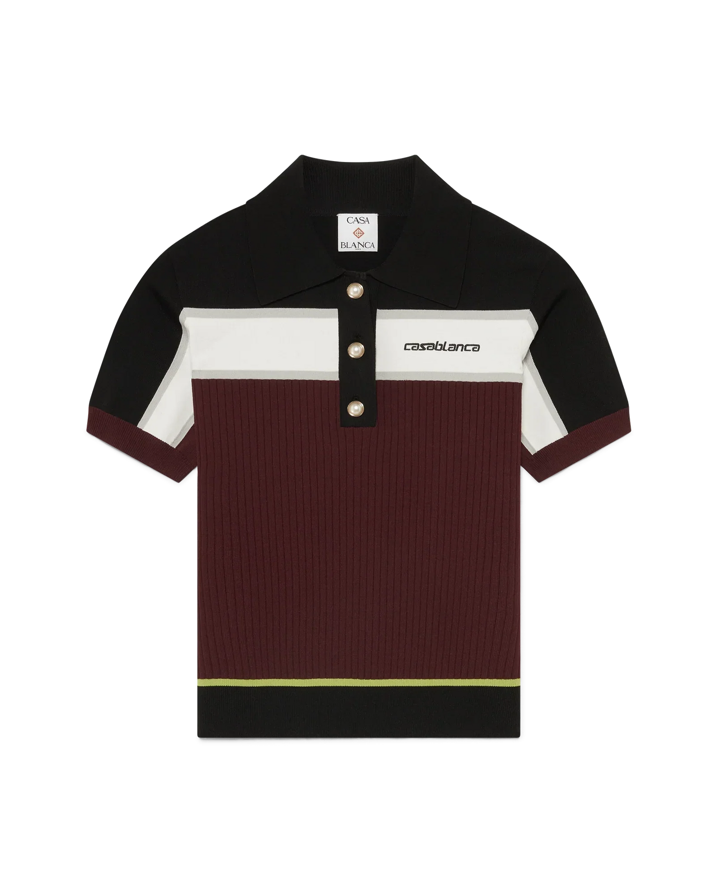 Striped Short Sleeve Polo Shirt | Casablanca Paris | Image 1