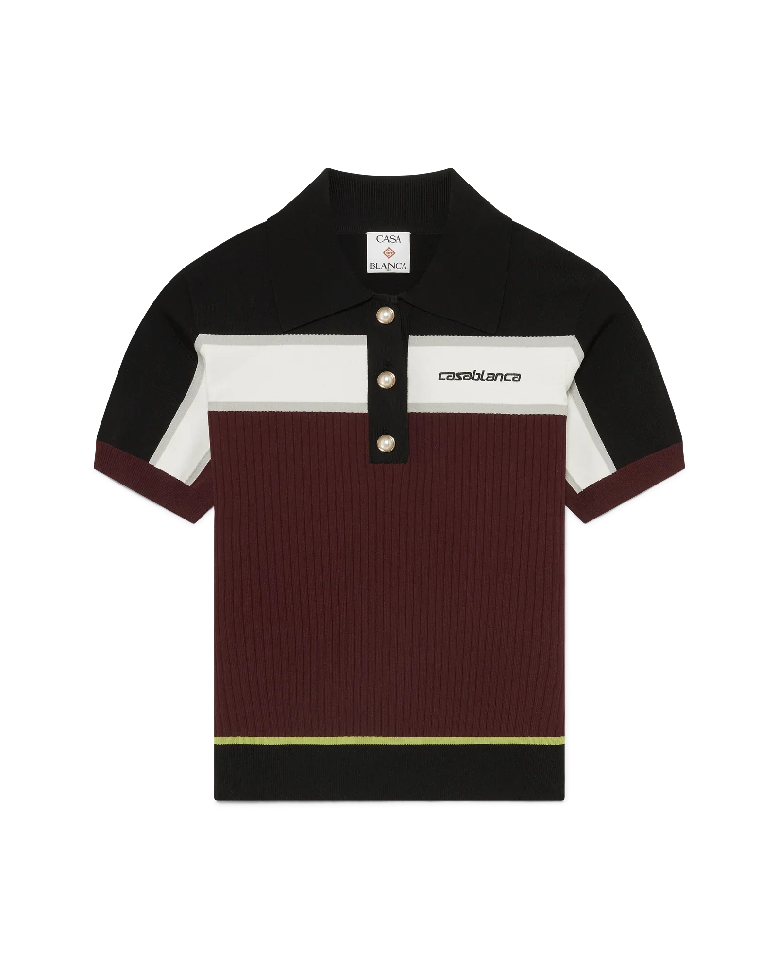Striped Short Sleeve Polo Shirt | Casablanca Paris | Image 1