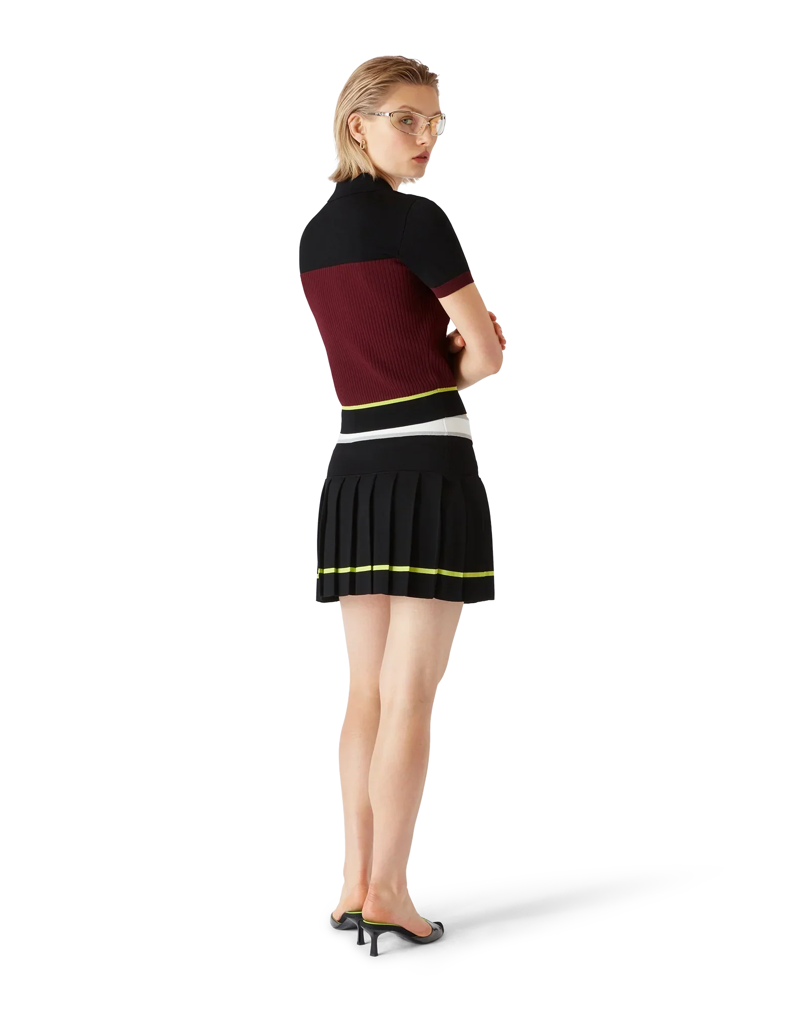 Striped Short Sleeve Polo Shirt | Casablanca Paris | Image 3
