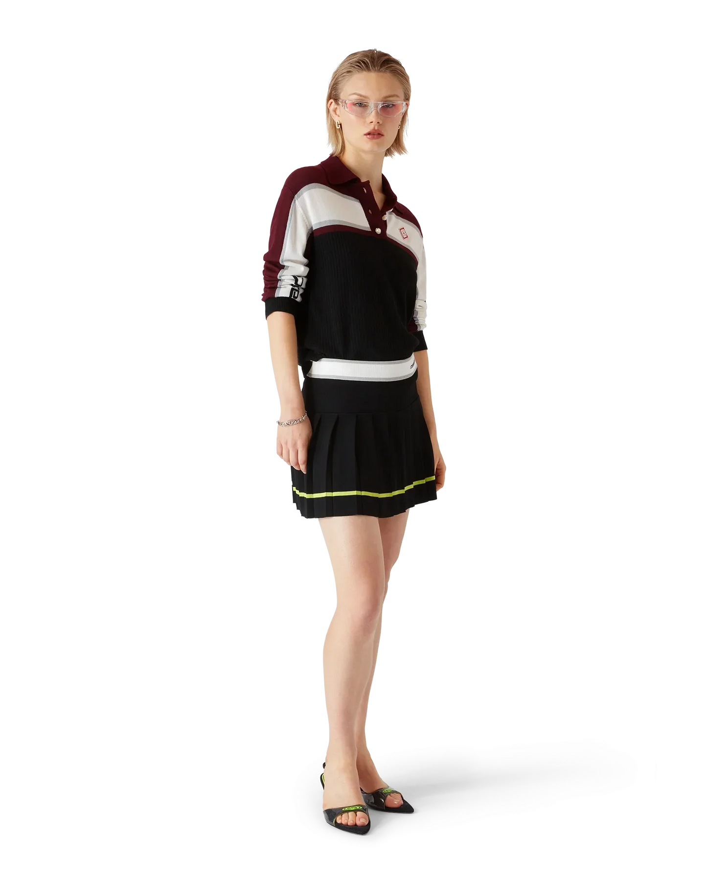 Striped Oversized Long Sleeve Polo Shirt | Casablanca Paris | Image 2