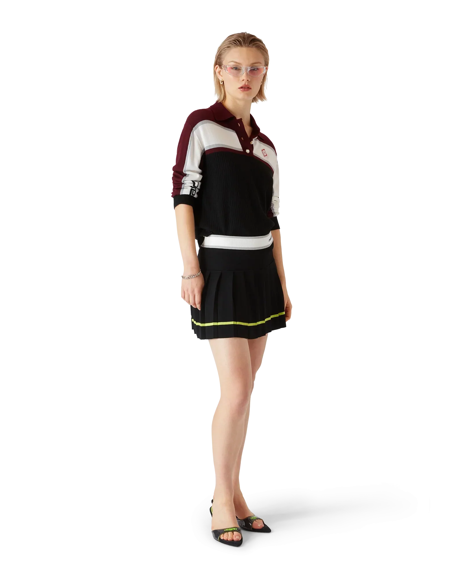 Striped Oversized Long Sleeve Polo Shirt | Casablanca Paris | Image 2