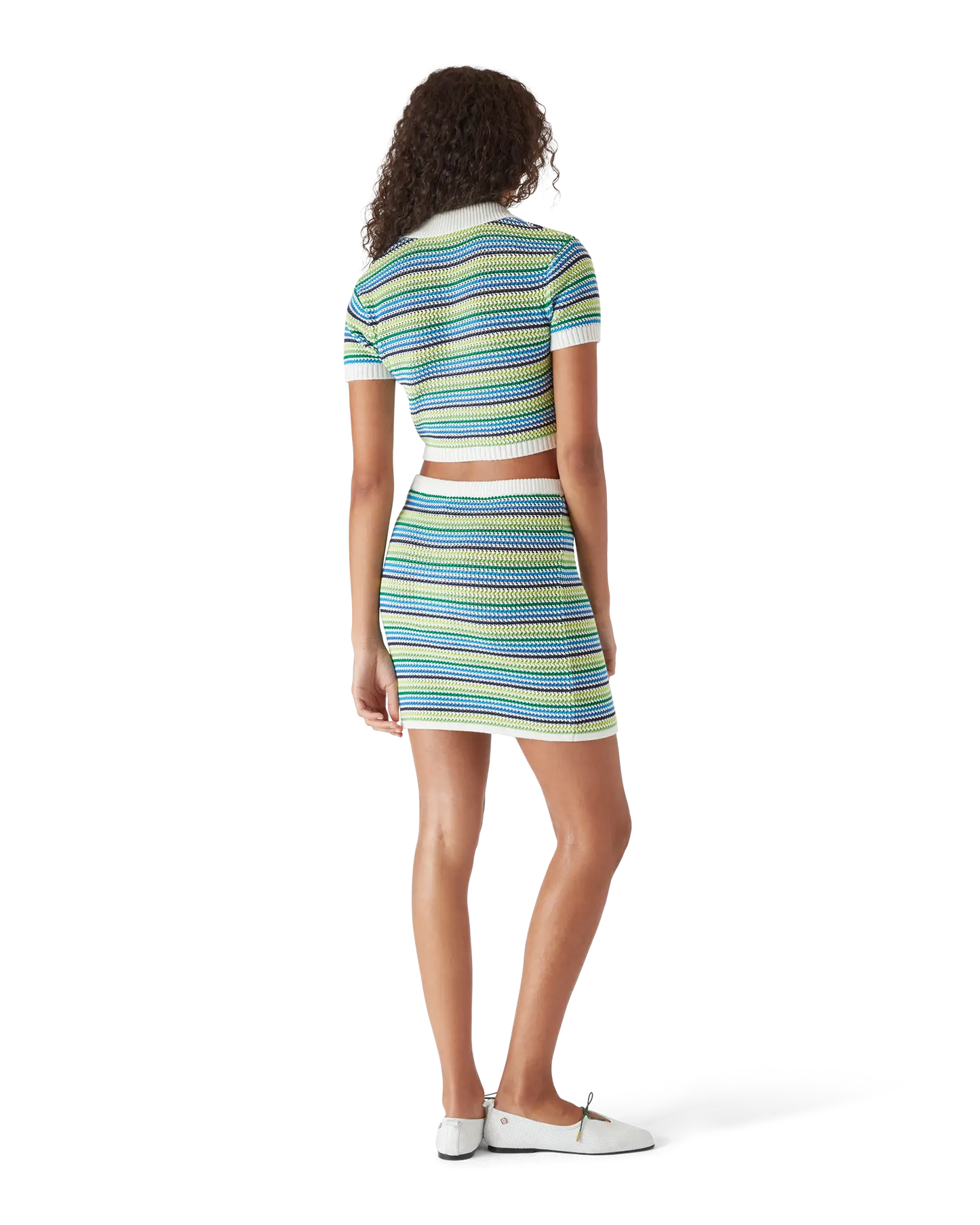 Stripe Short Sleeve Polo Shirt | Casablanca Paris | Image 3
