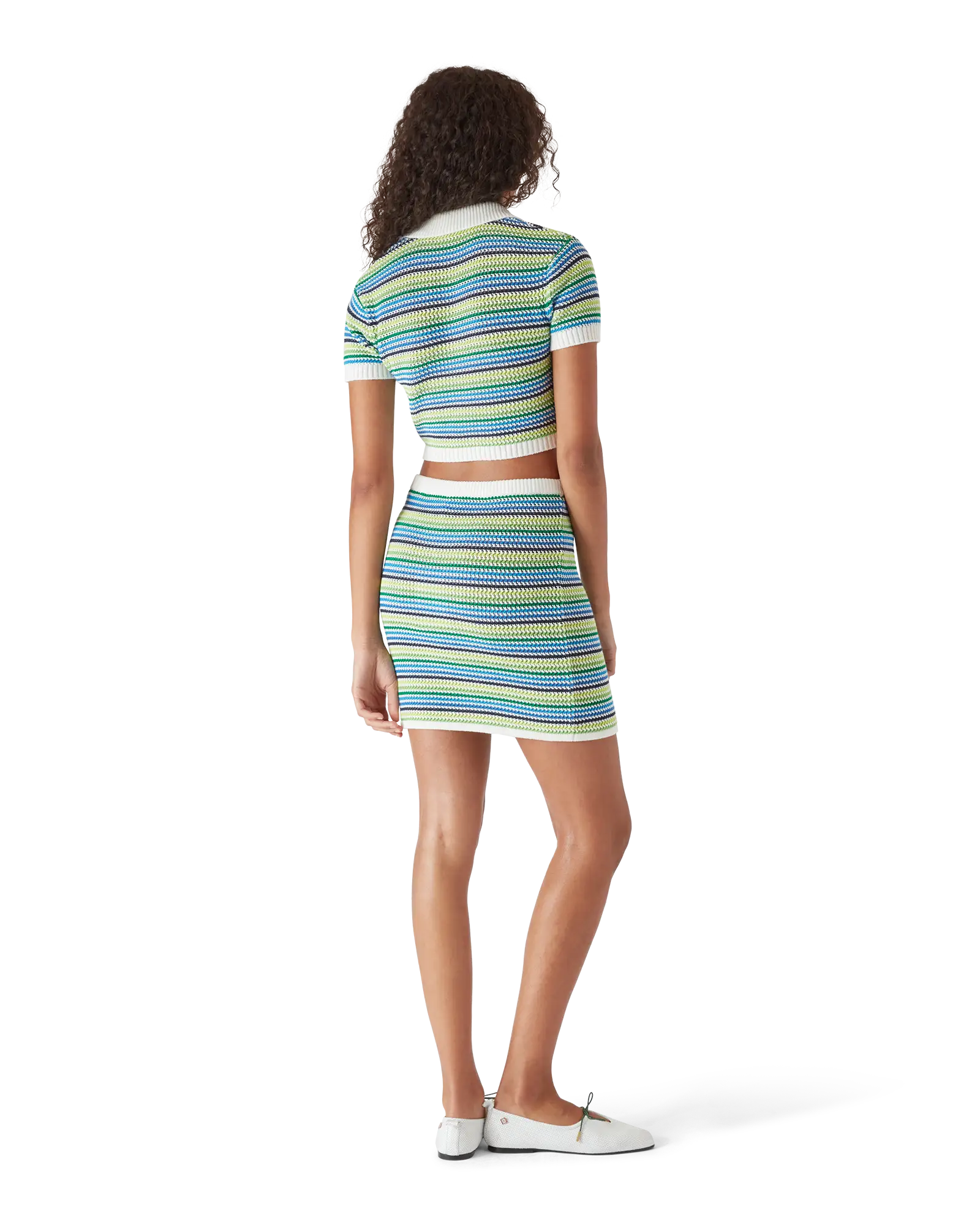 Stripe Short Sleeve Polo Shirt | Casablanca Paris | Image 3