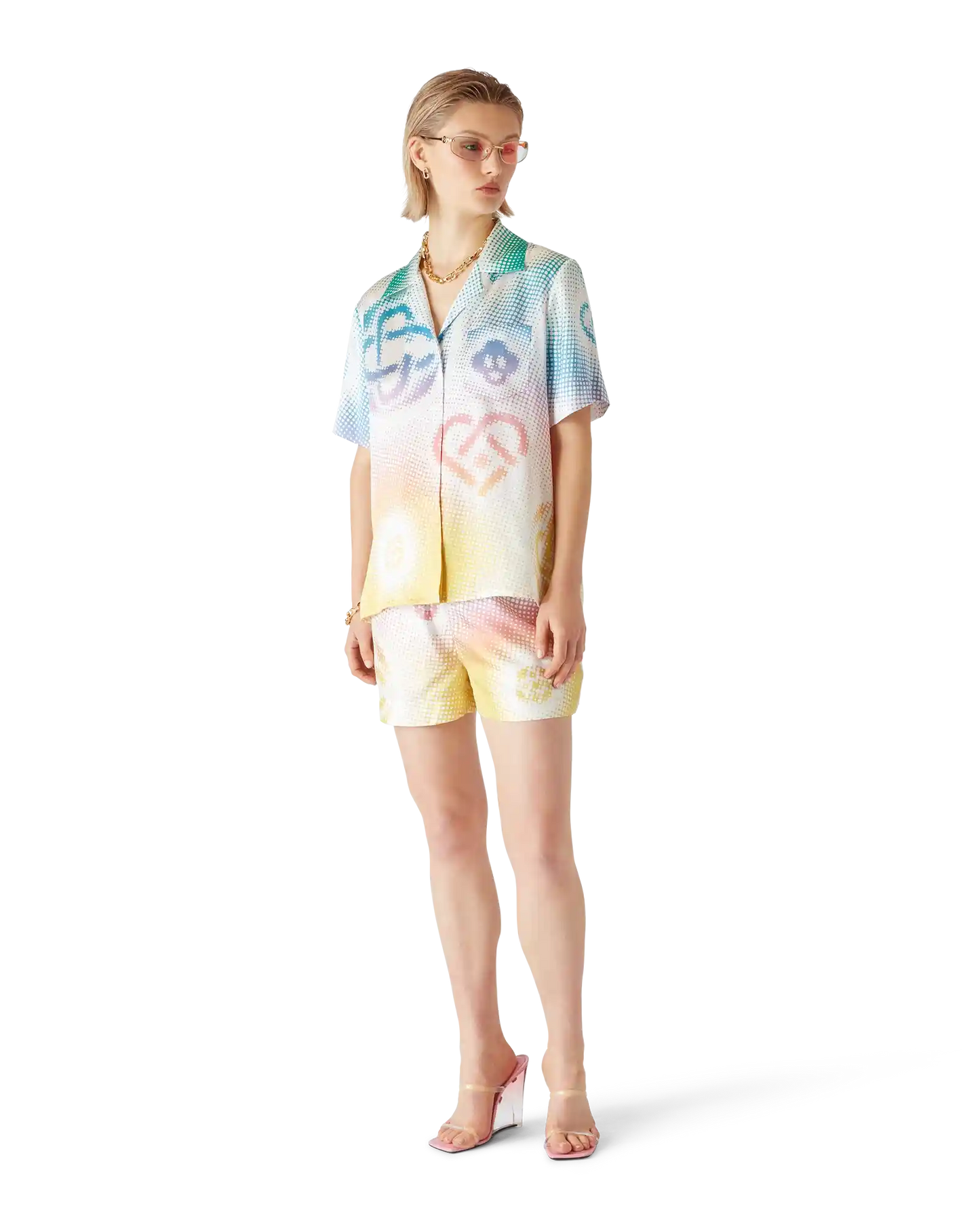Halftone Logo Silk Shorts | Casablanca Paris | Image 2