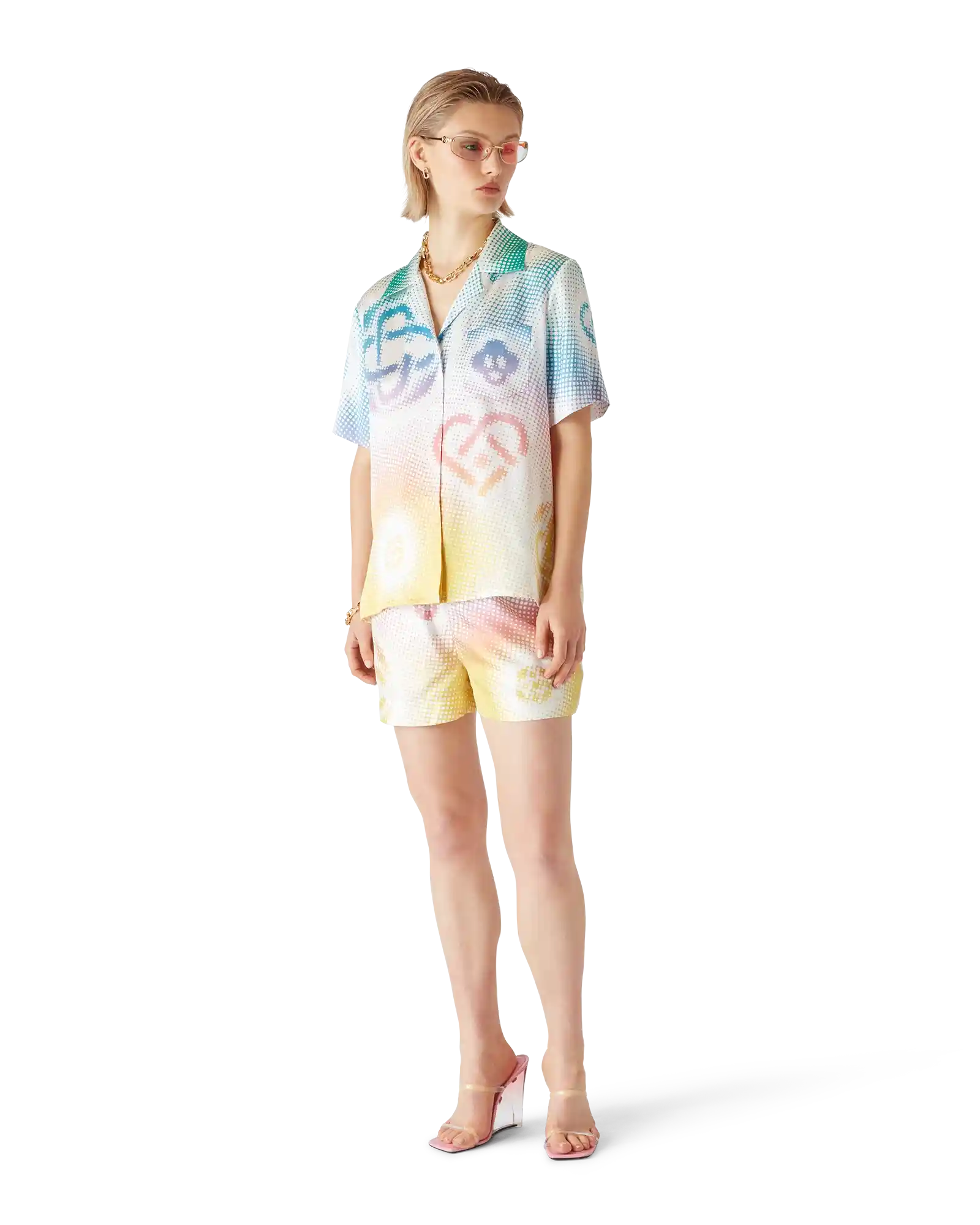 Halftone Logo Silk Shorts | Casablanca Paris | Image 2