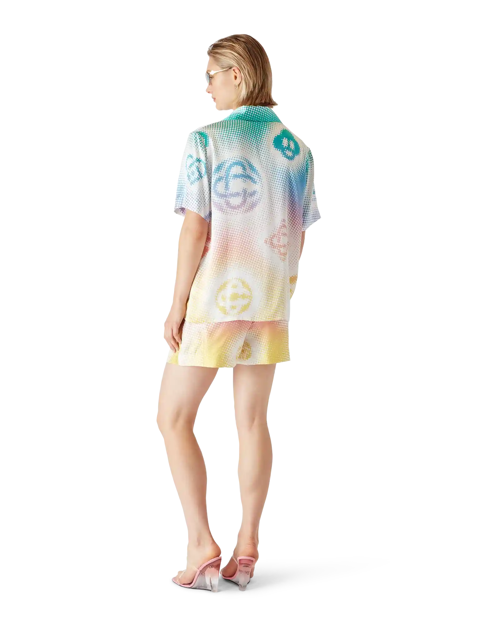Halftone Logo Silk Shorts | Casablanca Paris | Image 3