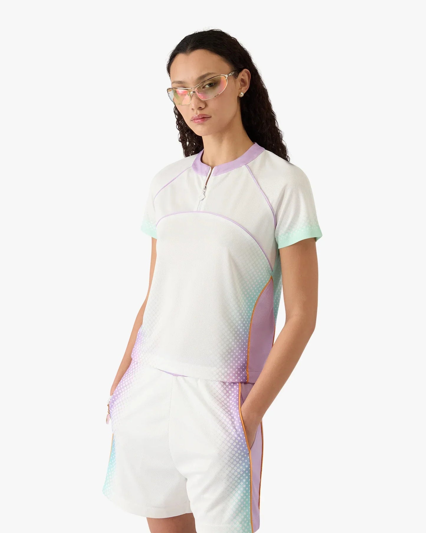 Glass Gradient Short Sleeve Football Mesh Shirt | Casablanca Paris | Image 4