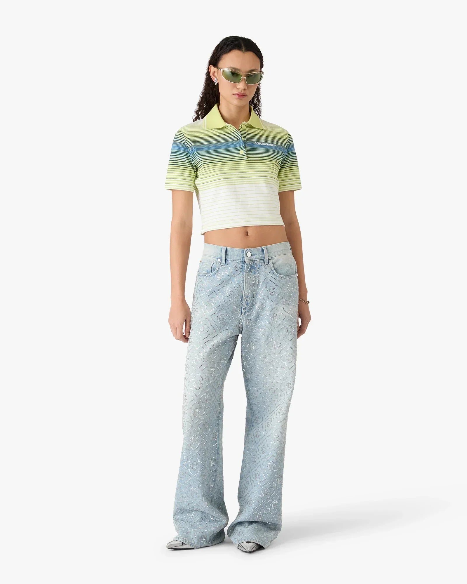 Bourgeois Striped Short Sleeve Polo Shirt | Casablanca Paris | Image 4