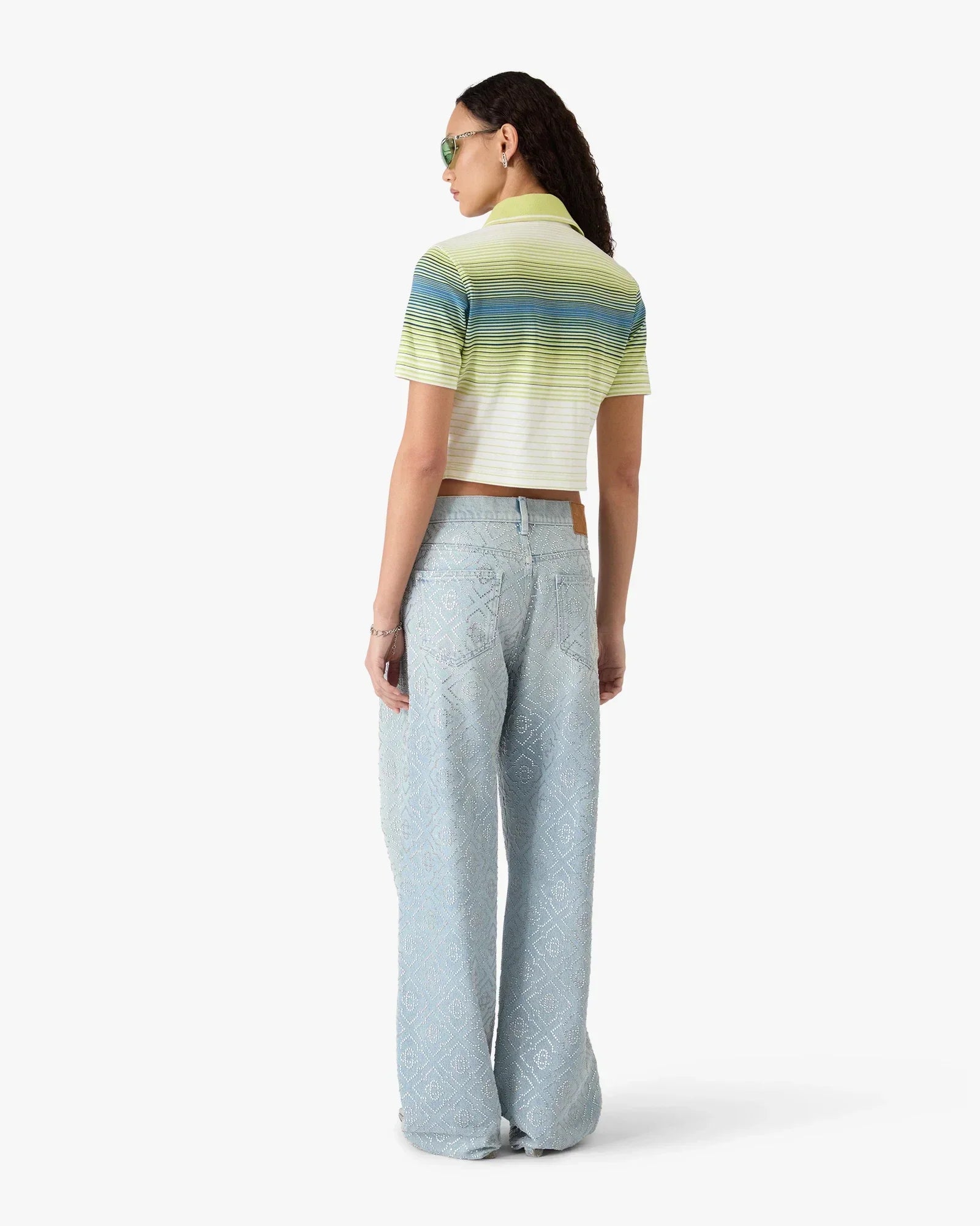 Bourgeois Striped Short Sleeve Polo Shirt | Casablanca Paris | Image 3