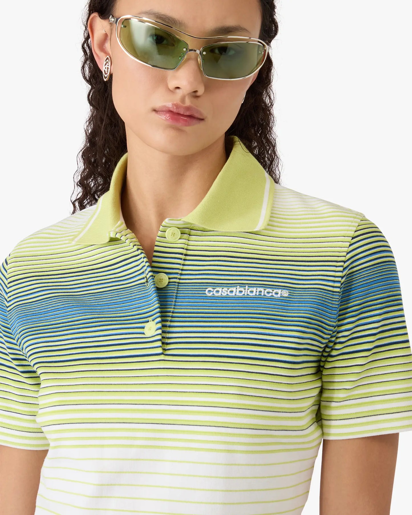 Bourgeois Striped Short Sleeve Polo Shirt | Casablanca Paris | Image 5