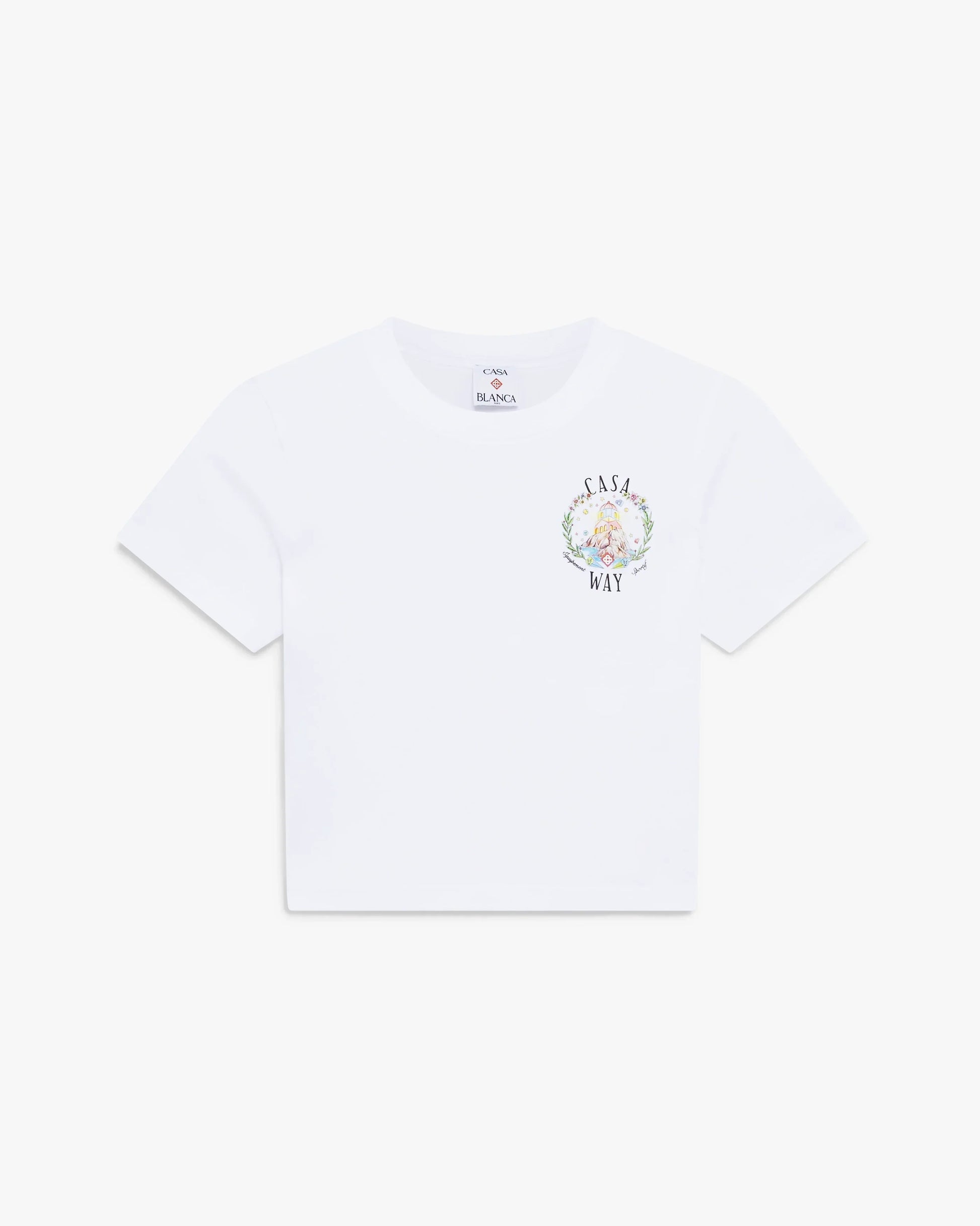 White Casa Way Baby Short Sleeve T-Shirt | Casablanca Paris | Image 1