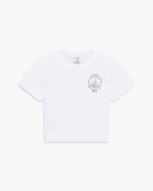 White Casa Way Baby Short Sleeve T-Shirt | Casablanca Paris | Image 1