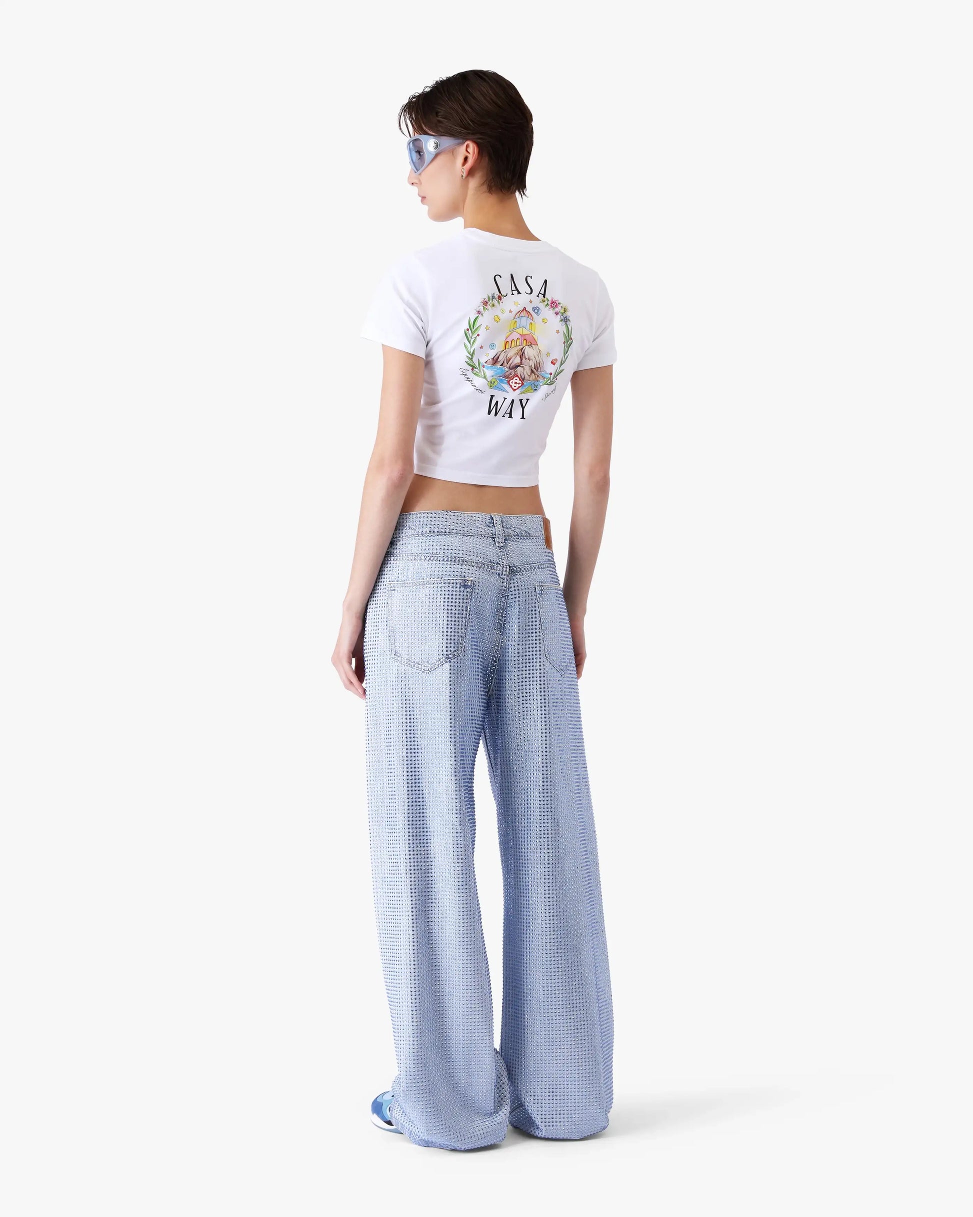 White Casa Way Baby Short Sleeve T-Shirt | Casablanca Paris | Image 3