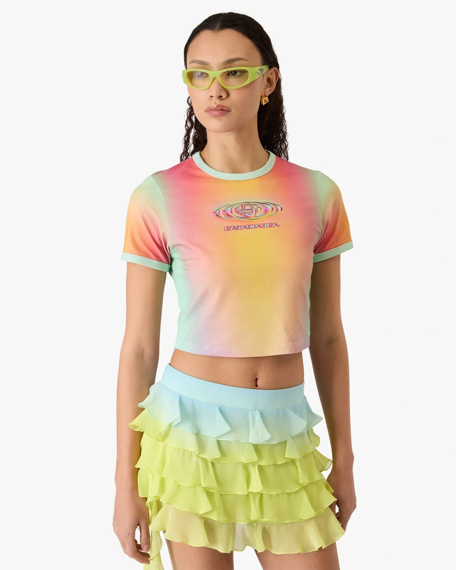 Glass Gradient Printed Baby Short Sleeve T-Shirt | Casablanca Paris | Image 4