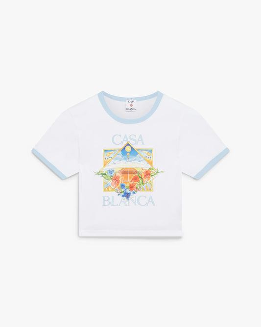 Tennis Landscape Ringer Baby Short Sleeve T-Shirt | Casablanca Paris | Image 1