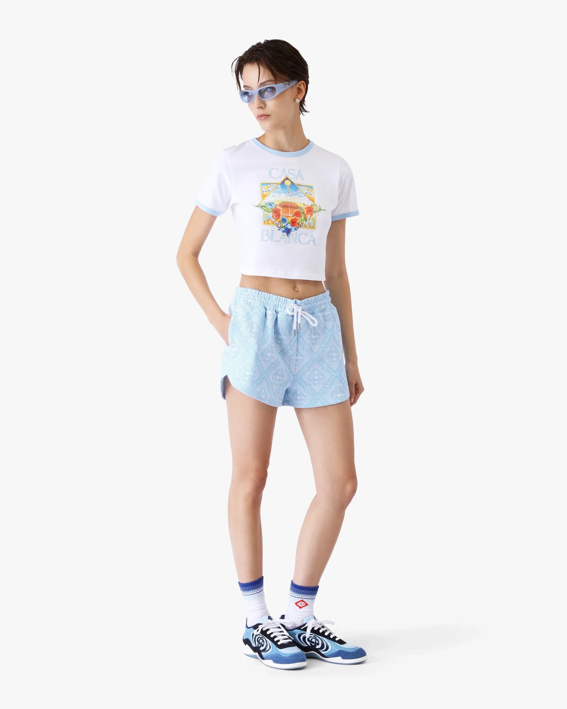 Tennis Landscape Ringer Baby Short Sleeve T-Shirt | Casablanca Paris | Image 2