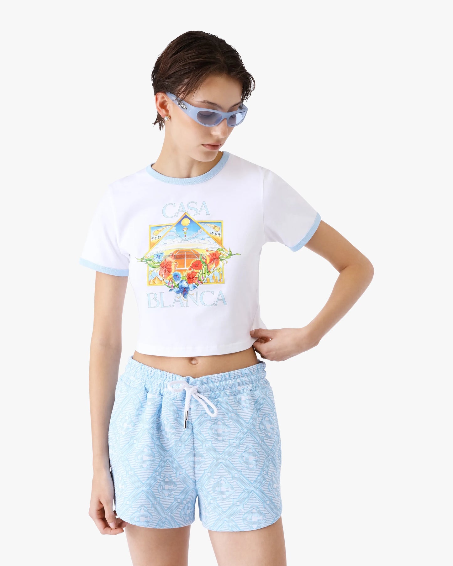 Tennis Landscape Ringer Baby Short Sleeve T-Shirt | Casablanca Paris | Image 4