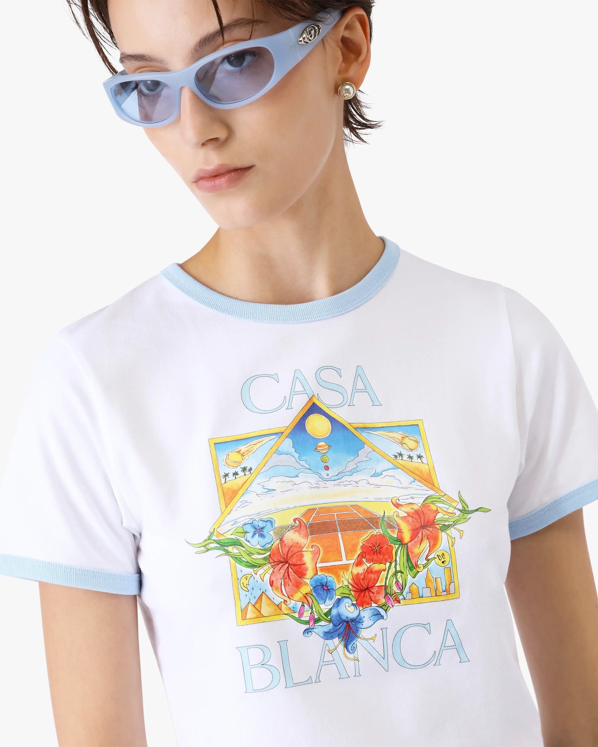 Tennis Landscape Ringer Baby Short Sleeve T-Shirt | Casablanca Paris | Image 5
