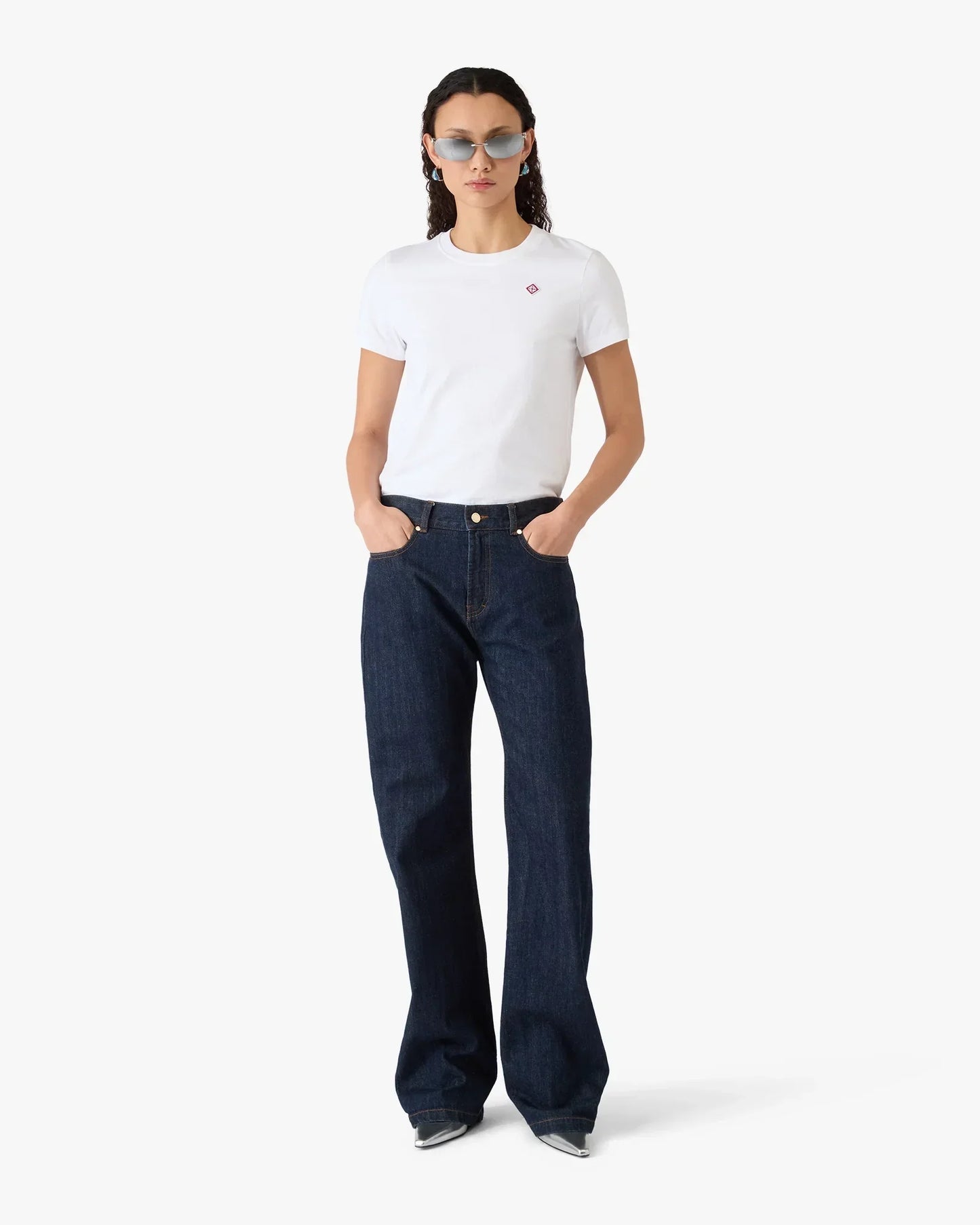 Classic Embroidery Patch Fitted Short Sleeve T-Shirt | Casablanca Paris | Image 2