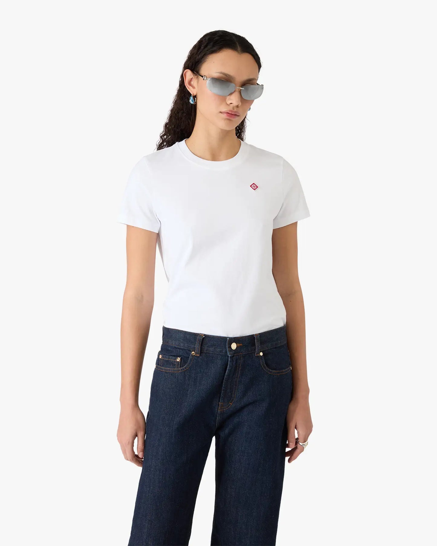 Classic Embroidery Patch Fitted Short Sleeve T-Shirt | Casablanca Paris | Image 4