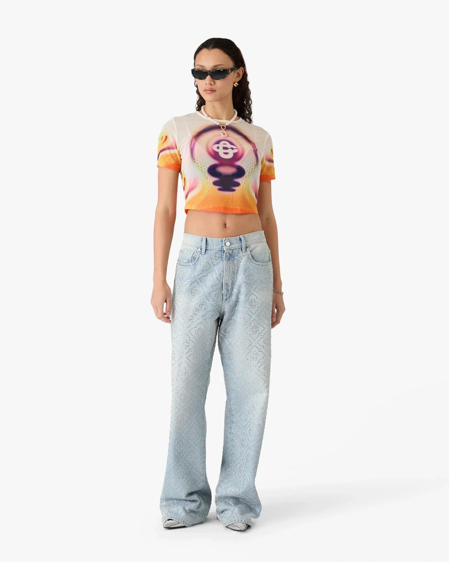 Sporchid Printed Mesh Baby Short Sleeve T-Shirt | Casablanca Paris | Image 2