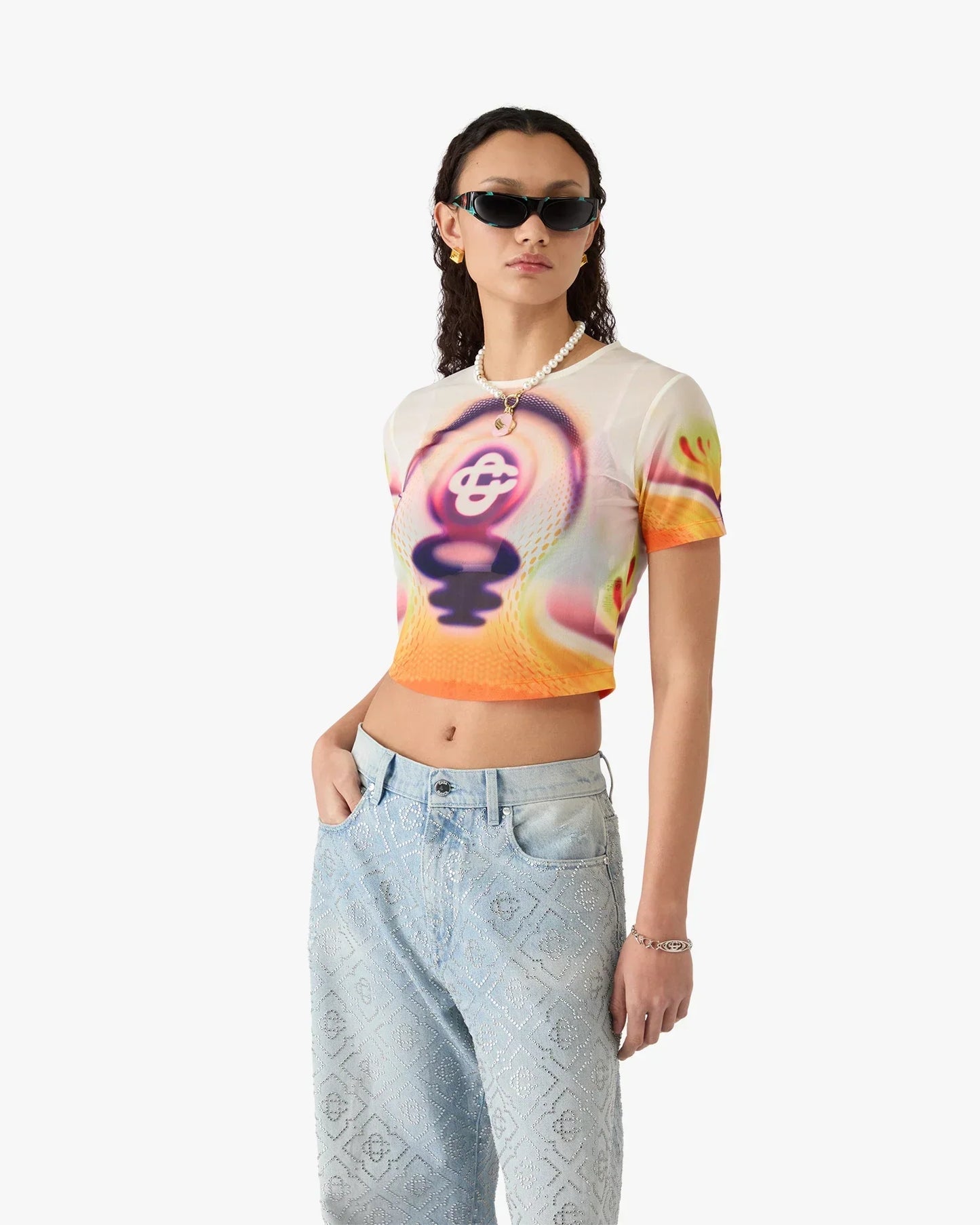 Sporchid Printed Mesh Baby Short Sleeve T-Shirt | Casablanca Paris | Image 4