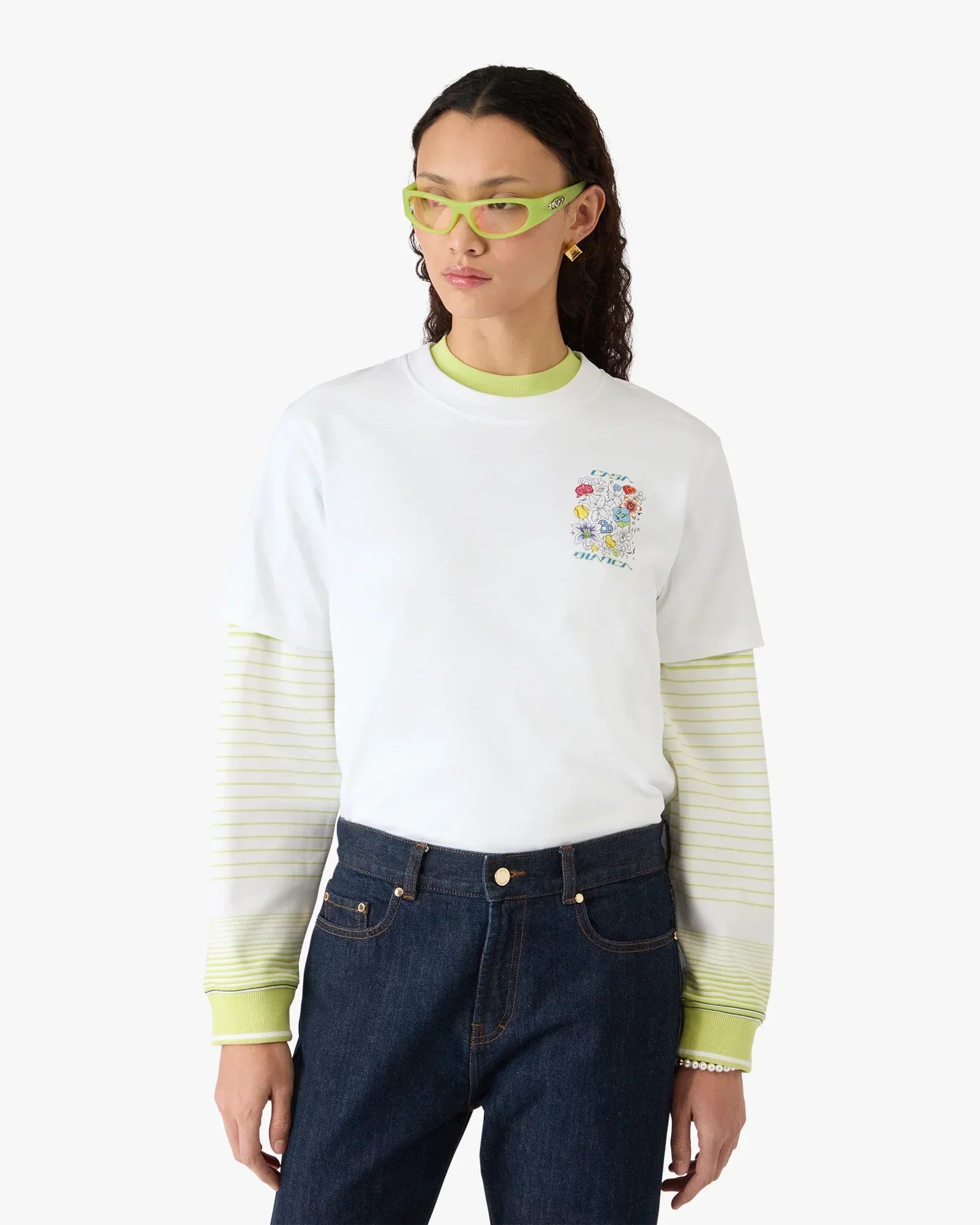 White Graffiti Short Sleeve T-Shirt | Casablanca Paris | Image 5