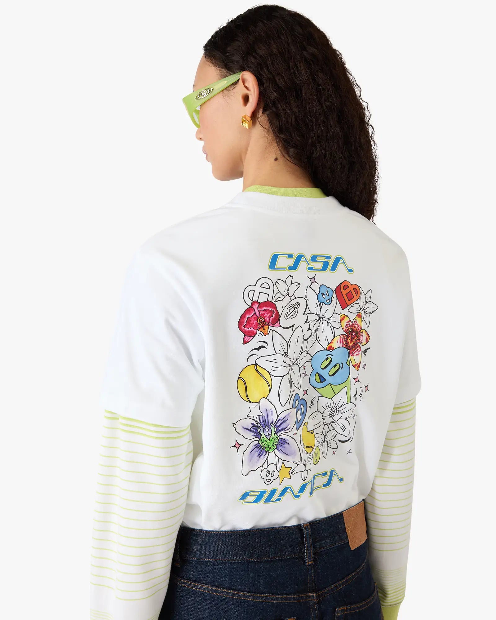 White Graffiti Short Sleeve T-Shirt | Casablanca Paris | Image 4