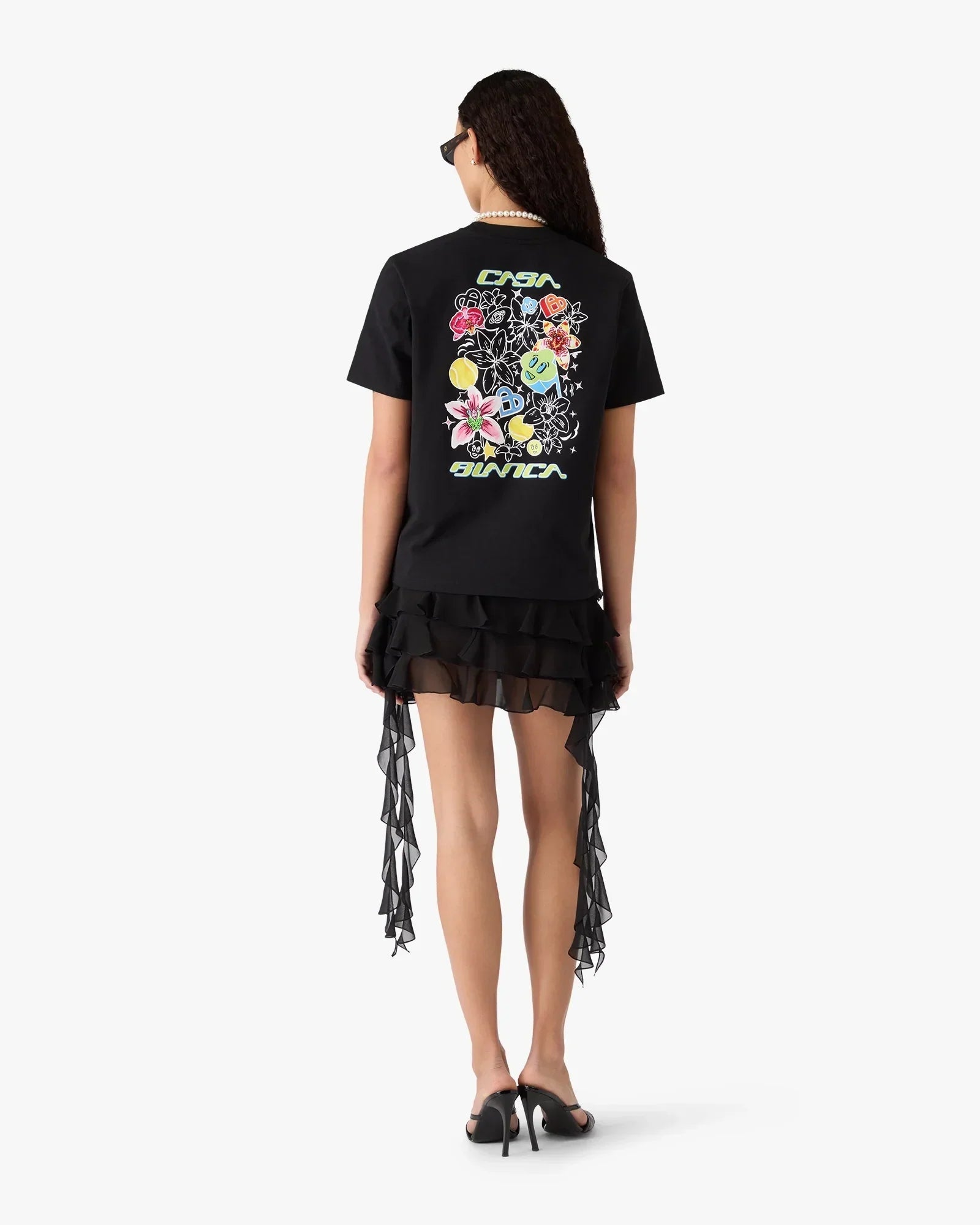 Black Graffiti Short Sleeve T-Shirt | Casablanca Paris | Image 3