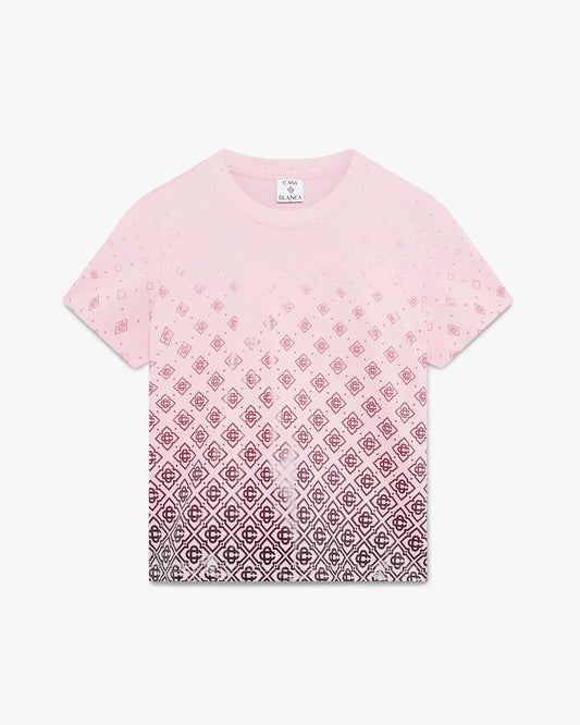 Aubergine Gradient Monogram Short Sleeve T-Shirt | Casablanca Paris | Image 1