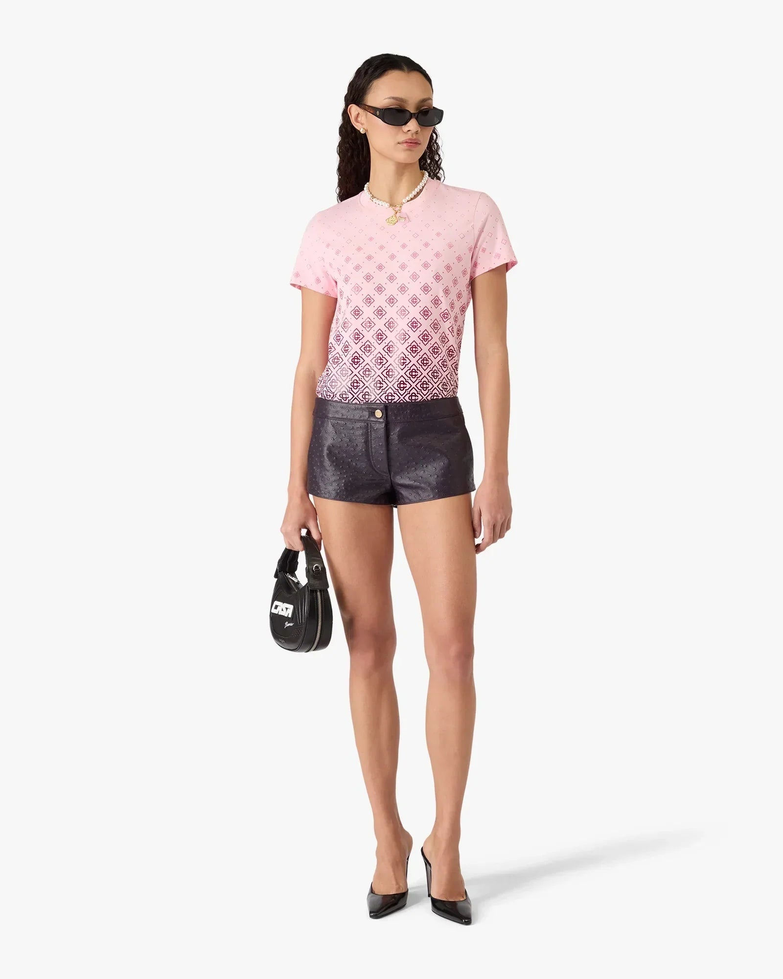 Aubergine Gradient Monogram Short Sleeve T-Shirt | Casablanca Paris | Image 2