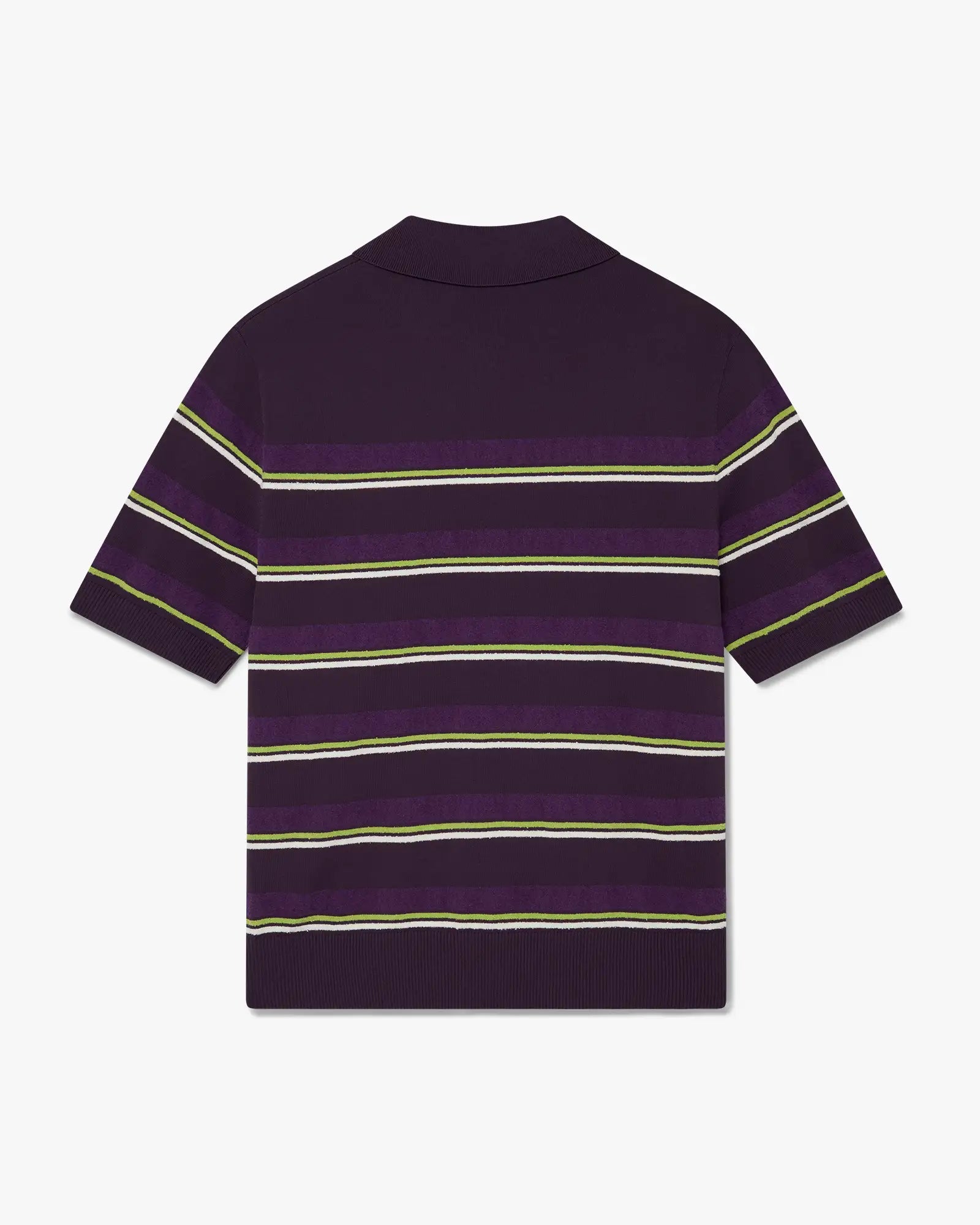Purple & Green Striped Fitted Polo Shirt | Casablanca Paris | Image 6