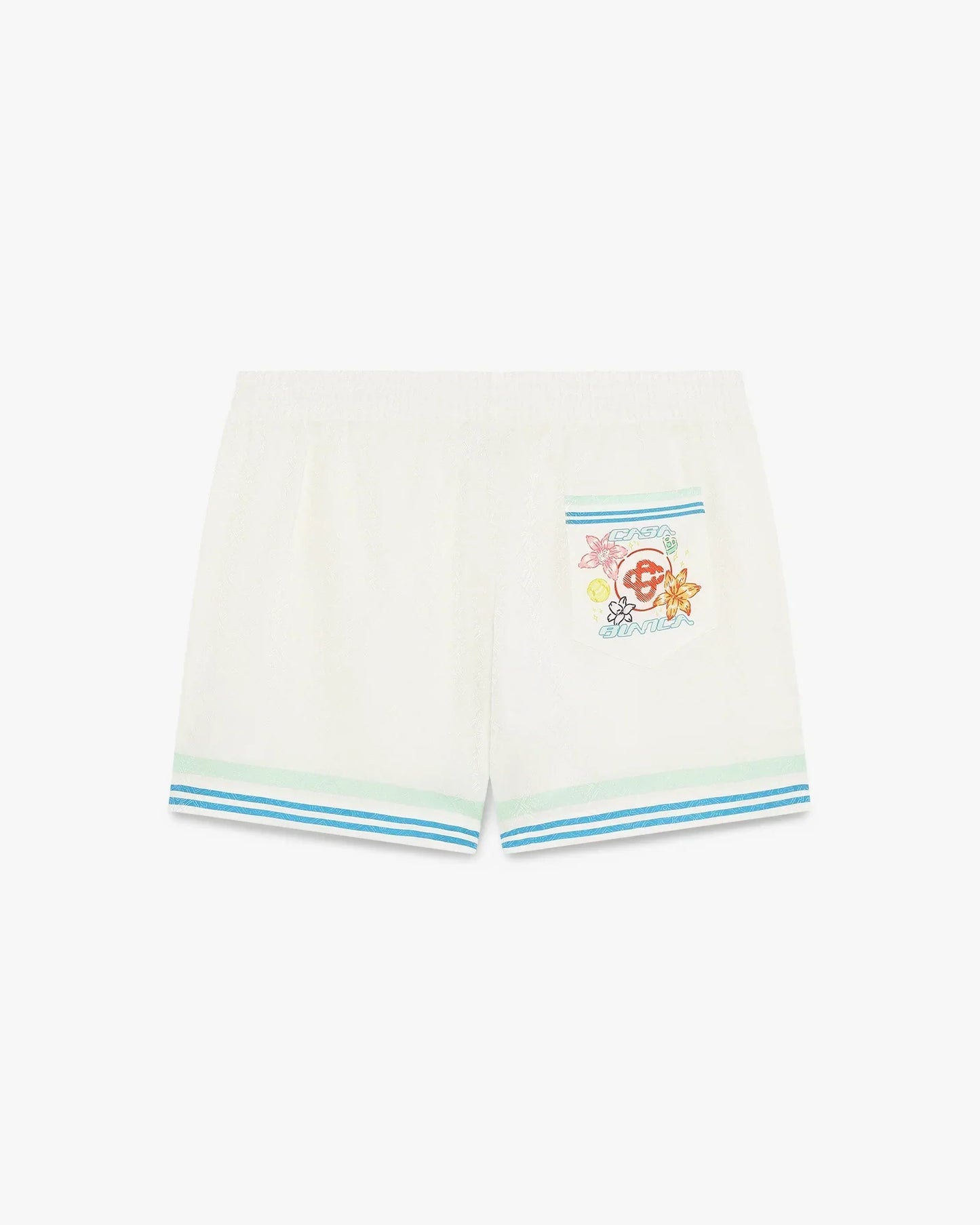 Floral CC Smile Monogram Jaquard Silk Shorts | Casablanca Paris | Image 6