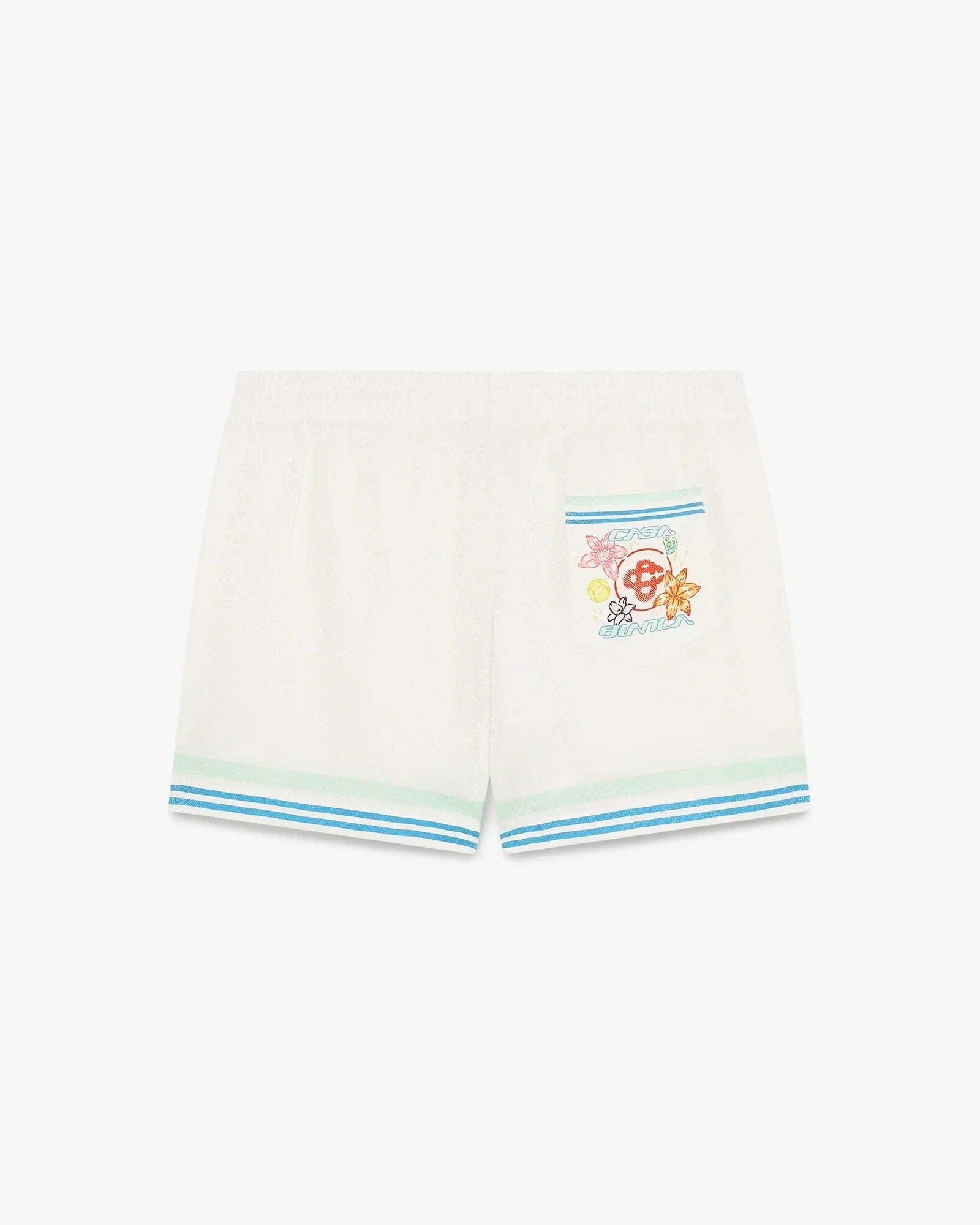 Floral CC Smile Monogram Jaquard Silk Shorts | Casablanca Paris | Image 6