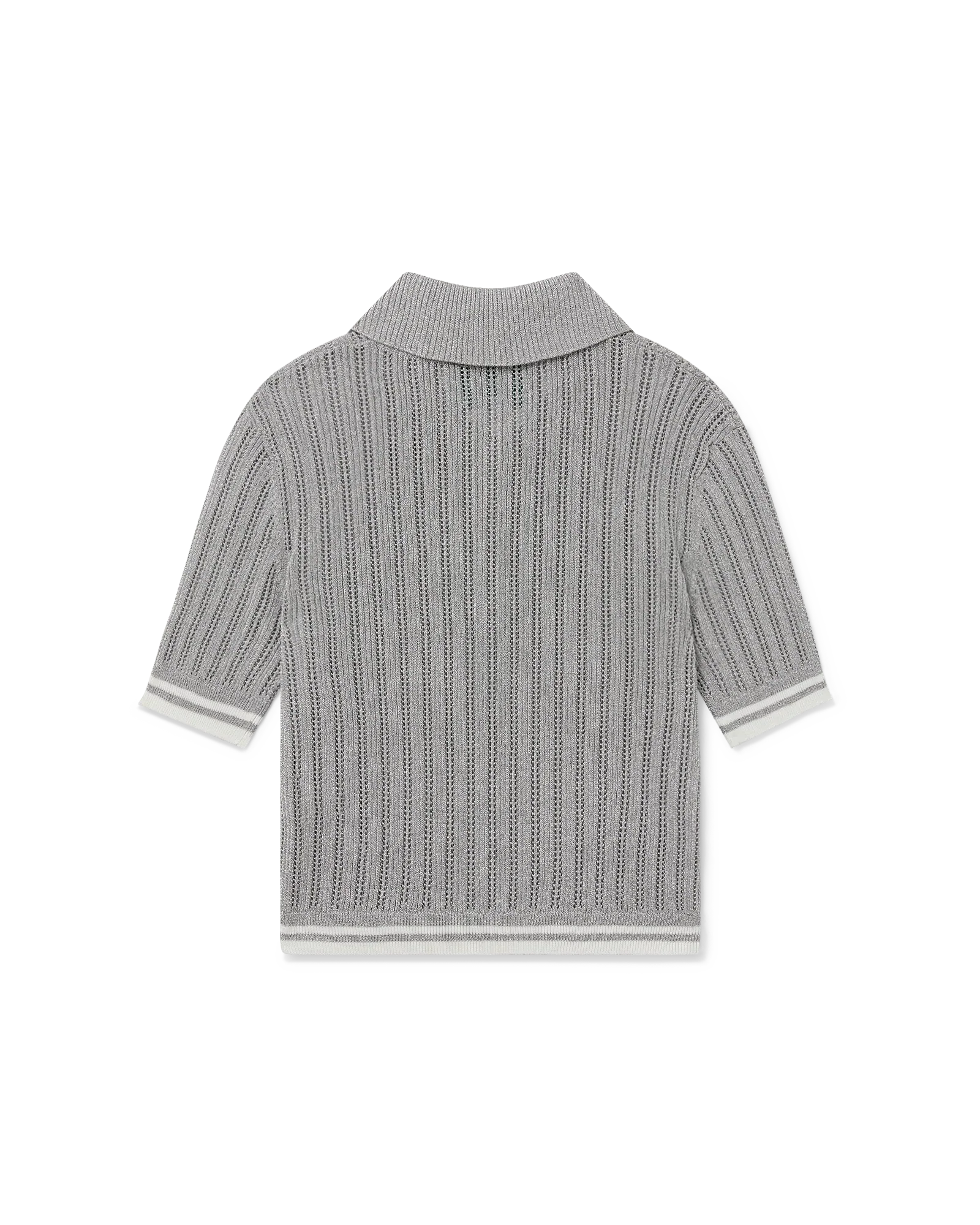Silver Short Sleeve Polo Shirt | Casablanca Paris | Image 6