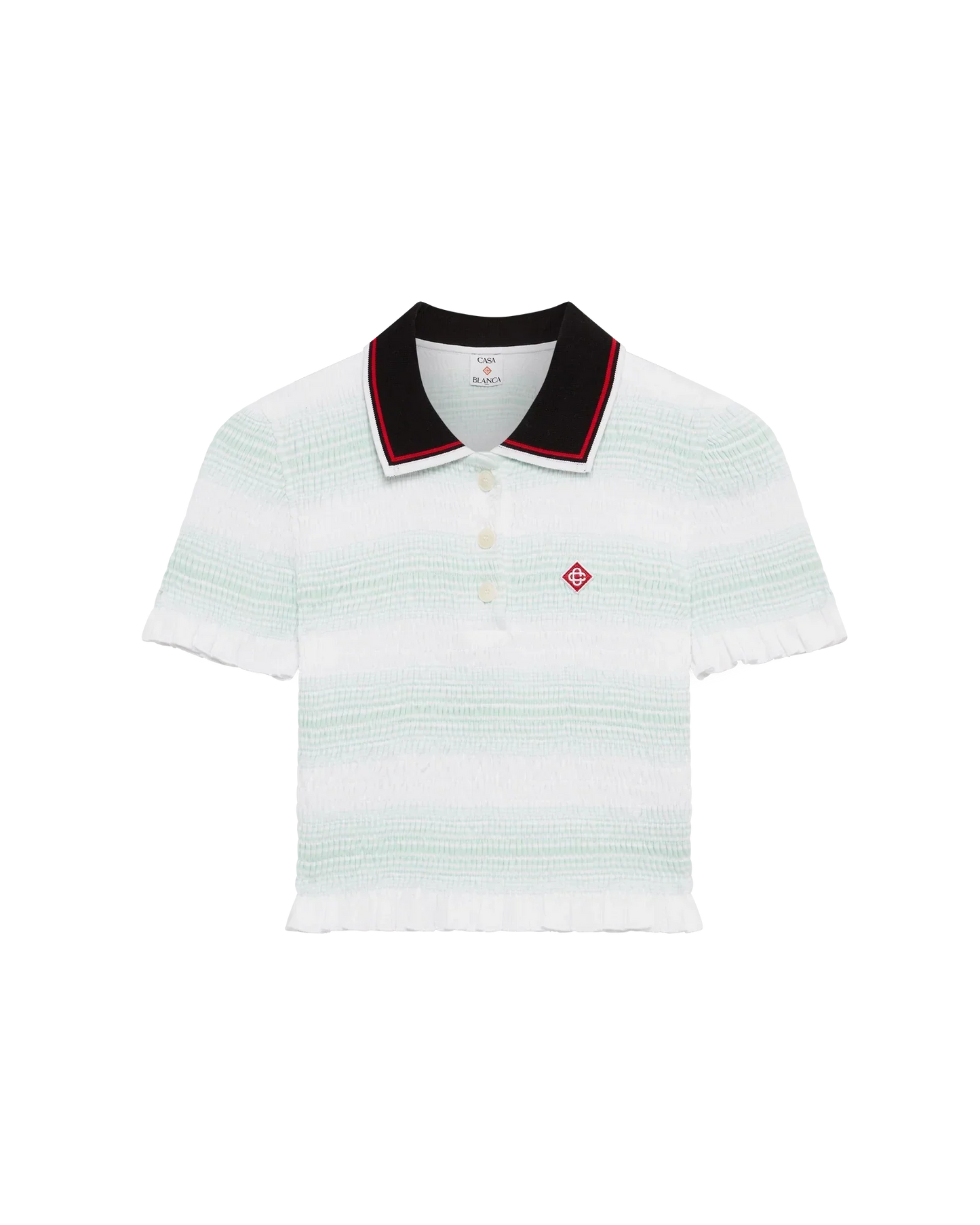 Stripe Shirred Polo Shirt | Casablanca Paris | Image 1