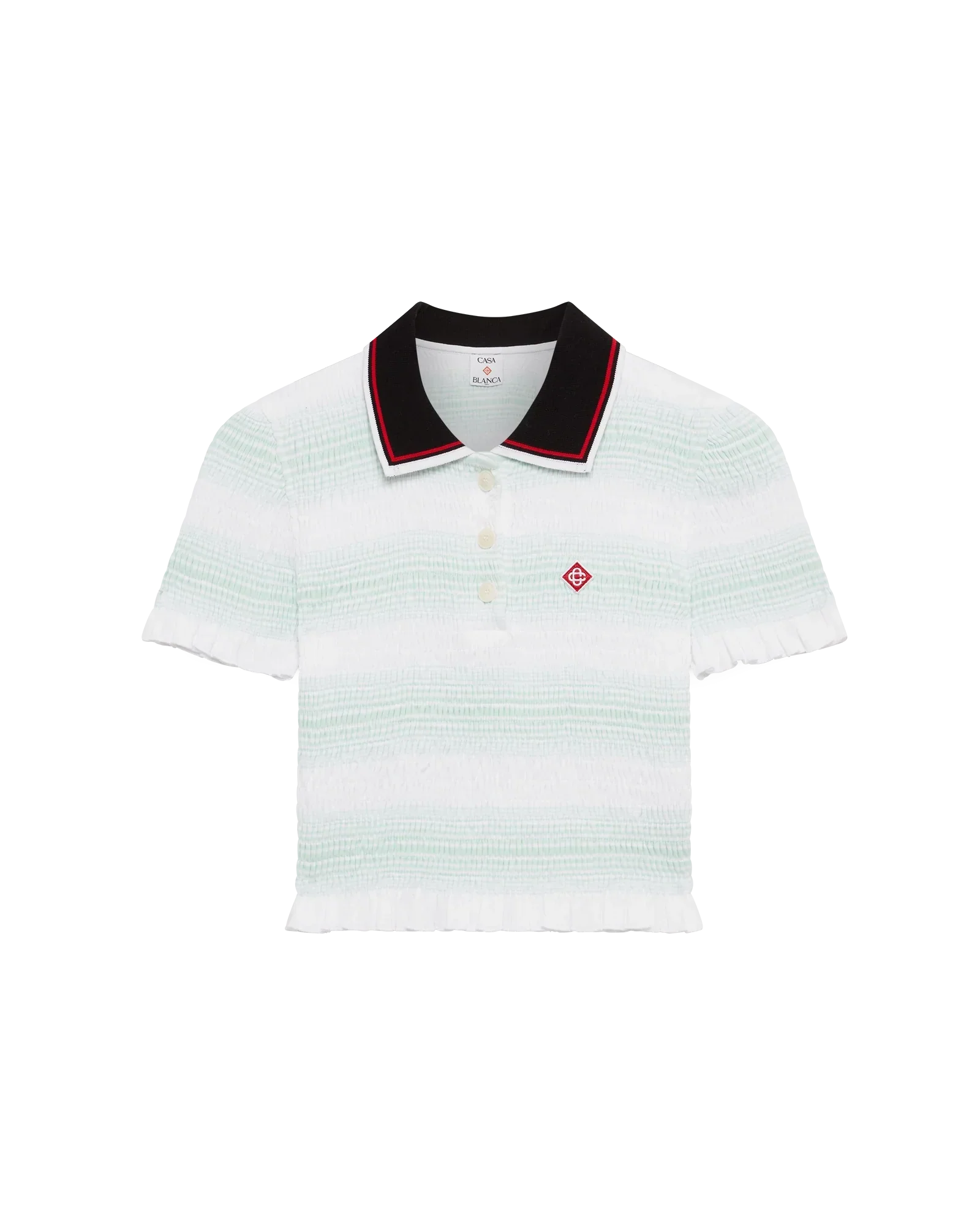 Stripe Shirred Polo Shirt | Casablanca Paris | Image 1
