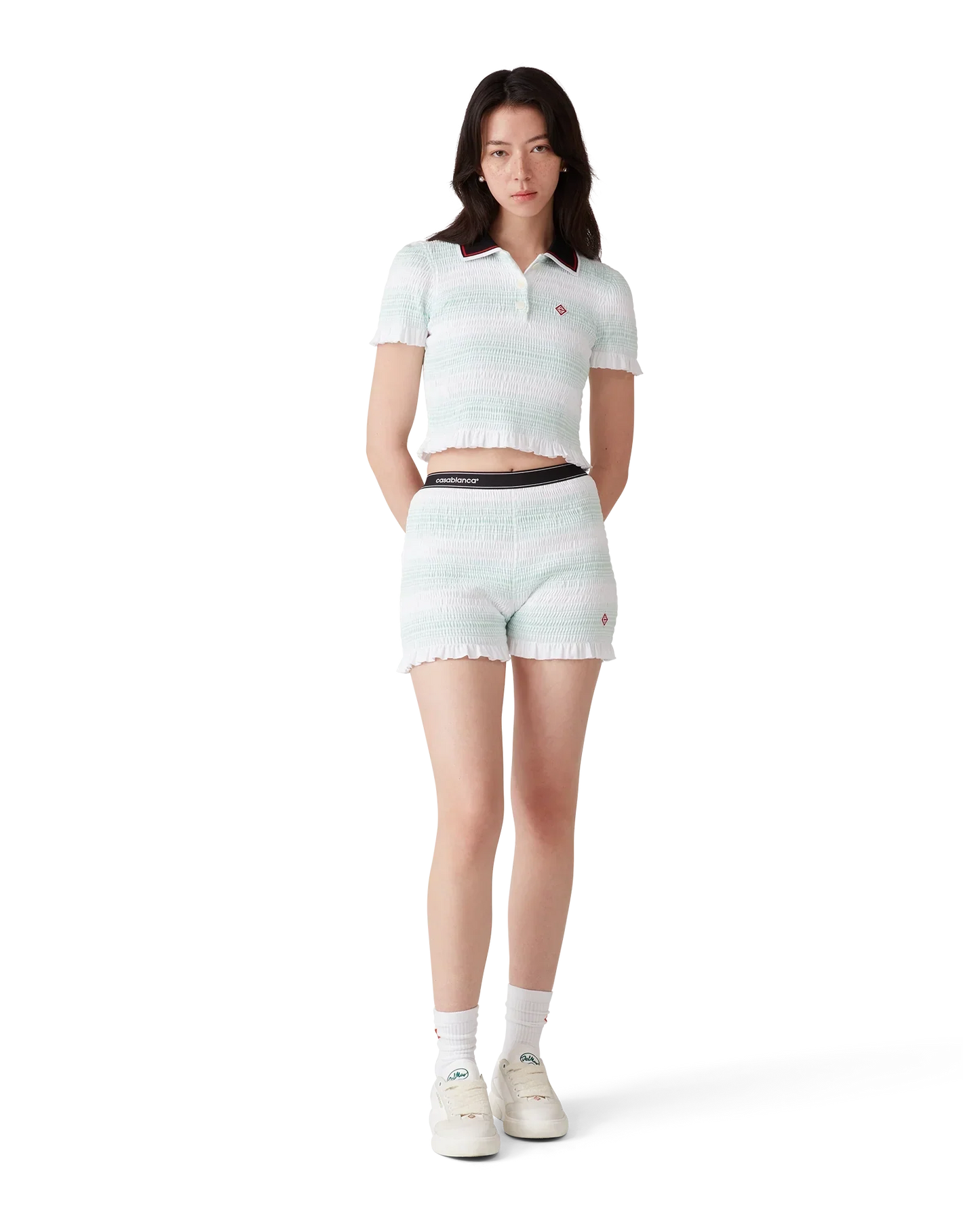 Stripe Shirred Polo Shirt | Casablanca Paris | Image 2