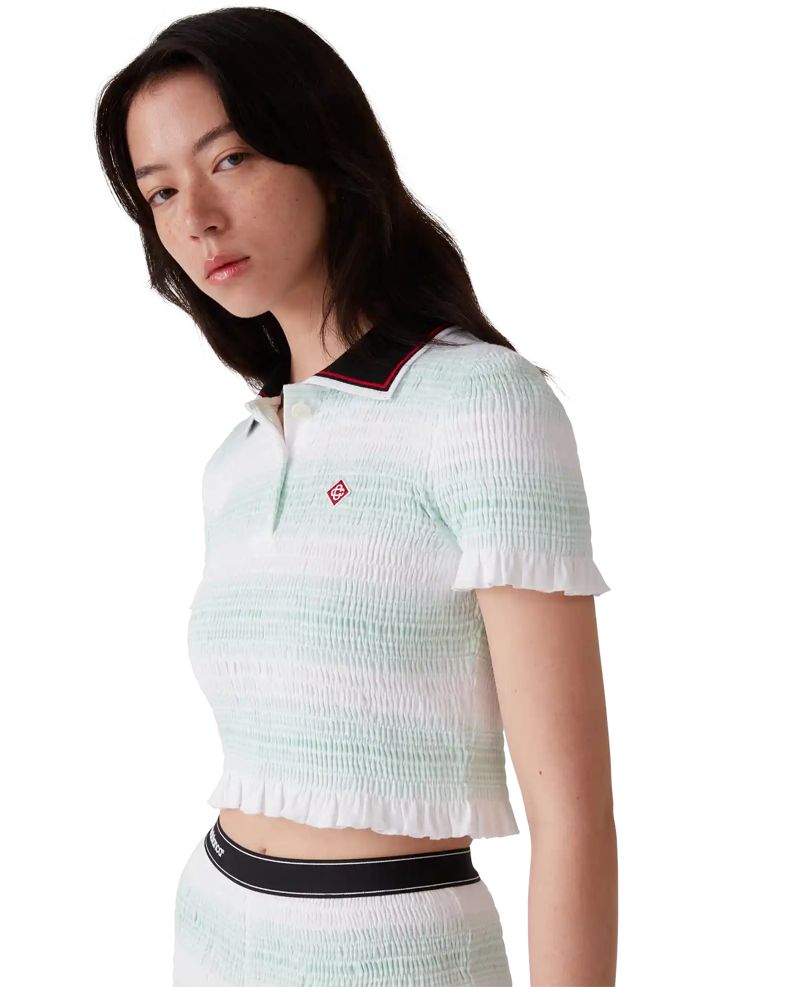 Stripe Shirred Polo Shirt | Casablanca Paris | Image 4